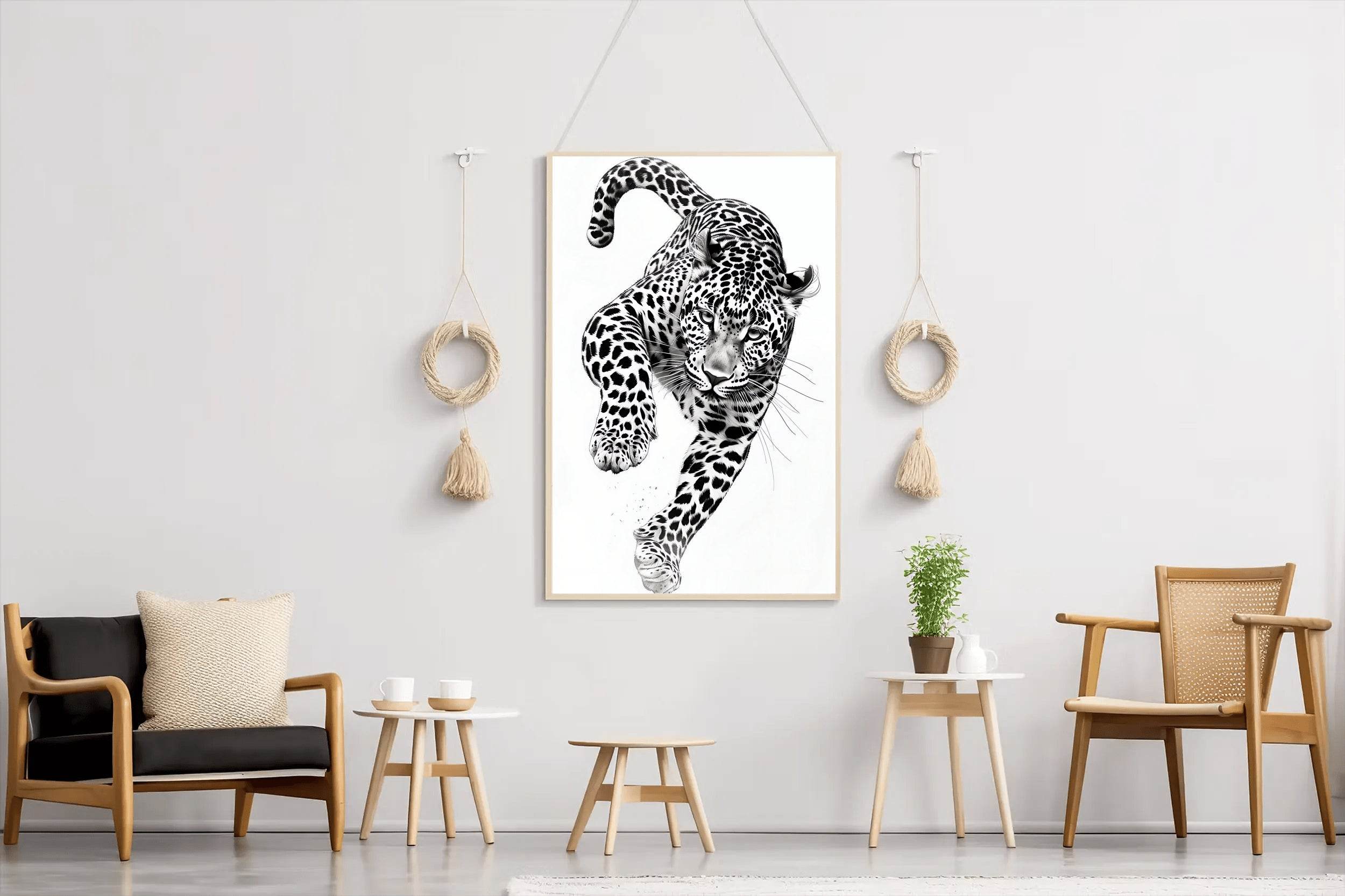 Black and White Leopard Wall Art - beink online art store