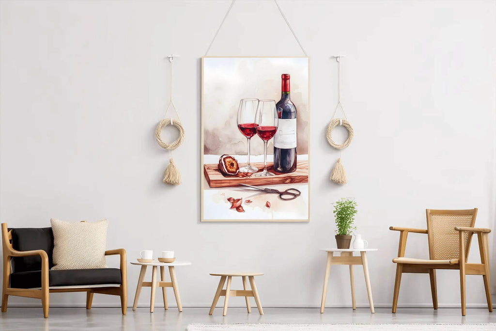 Red Wine Watercolor Painting - beink online art store