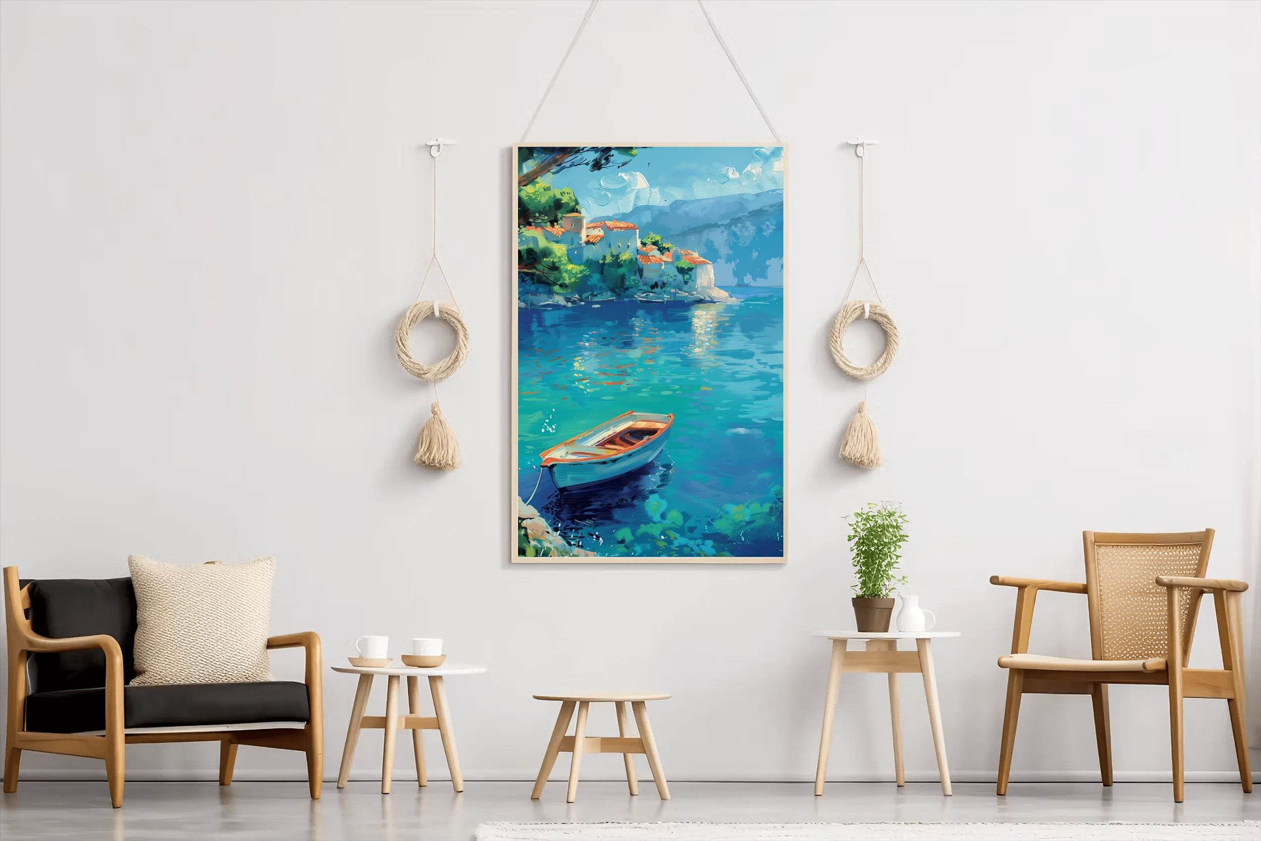 Small Boat in The River Wall Art - beink online art store