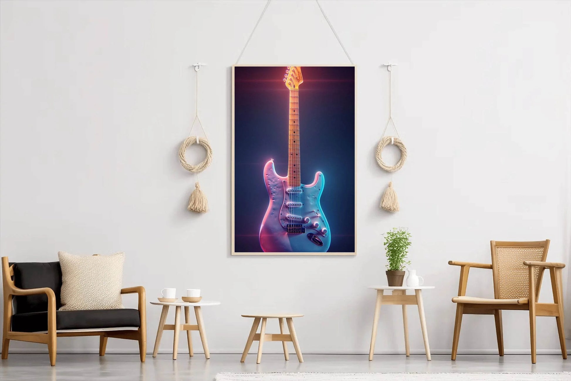 Electric Guitar With Fancy Color Wall Art - beink online art store