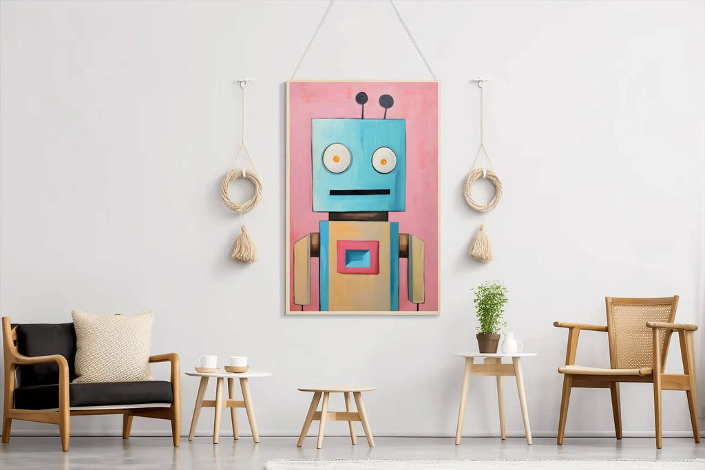 Paper Drawing of a Robot With Annoying Eyes - beink online art store