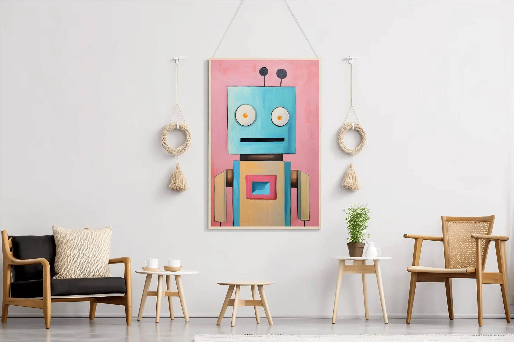 Paper Drawing of a Robot With Annoying Eyes - beink online art store