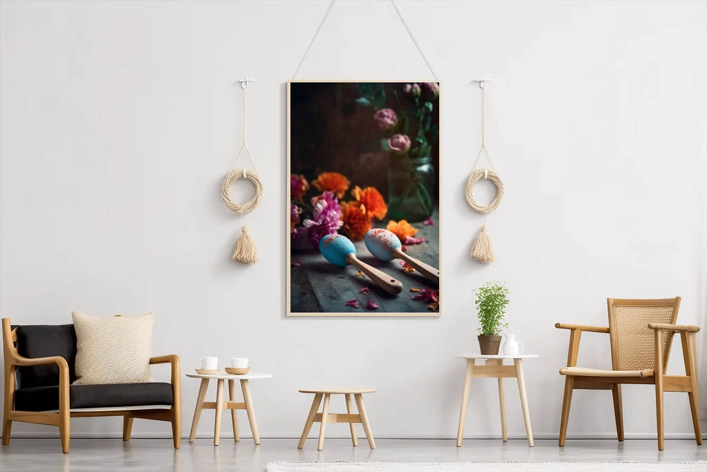 Painted Wooden Maracas Wall Art - beink online art store