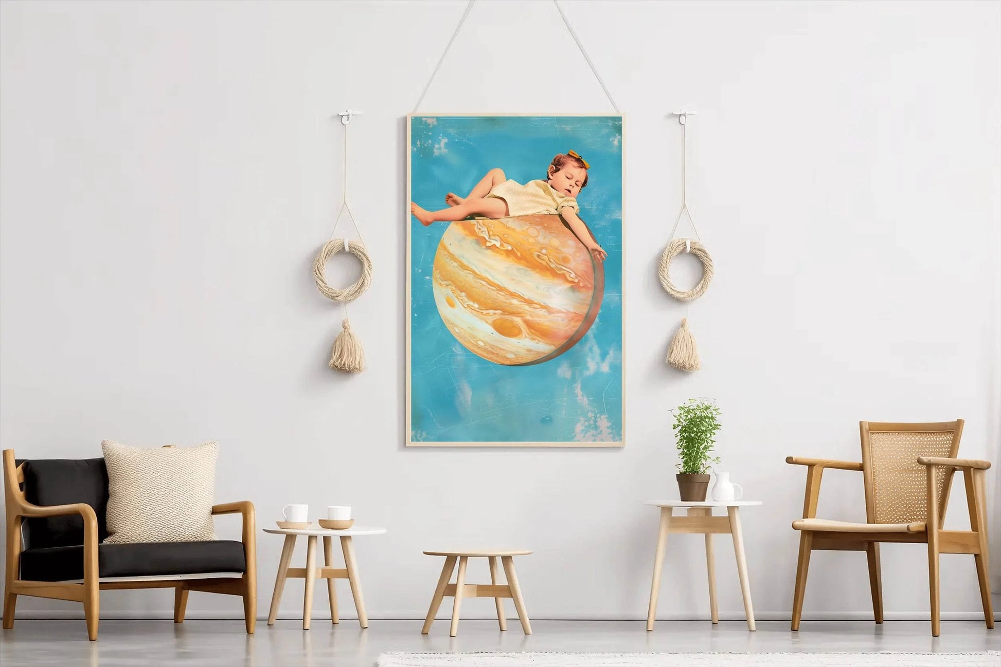 Baby Girl Sleeping On Mars Wall Art - beink online art store