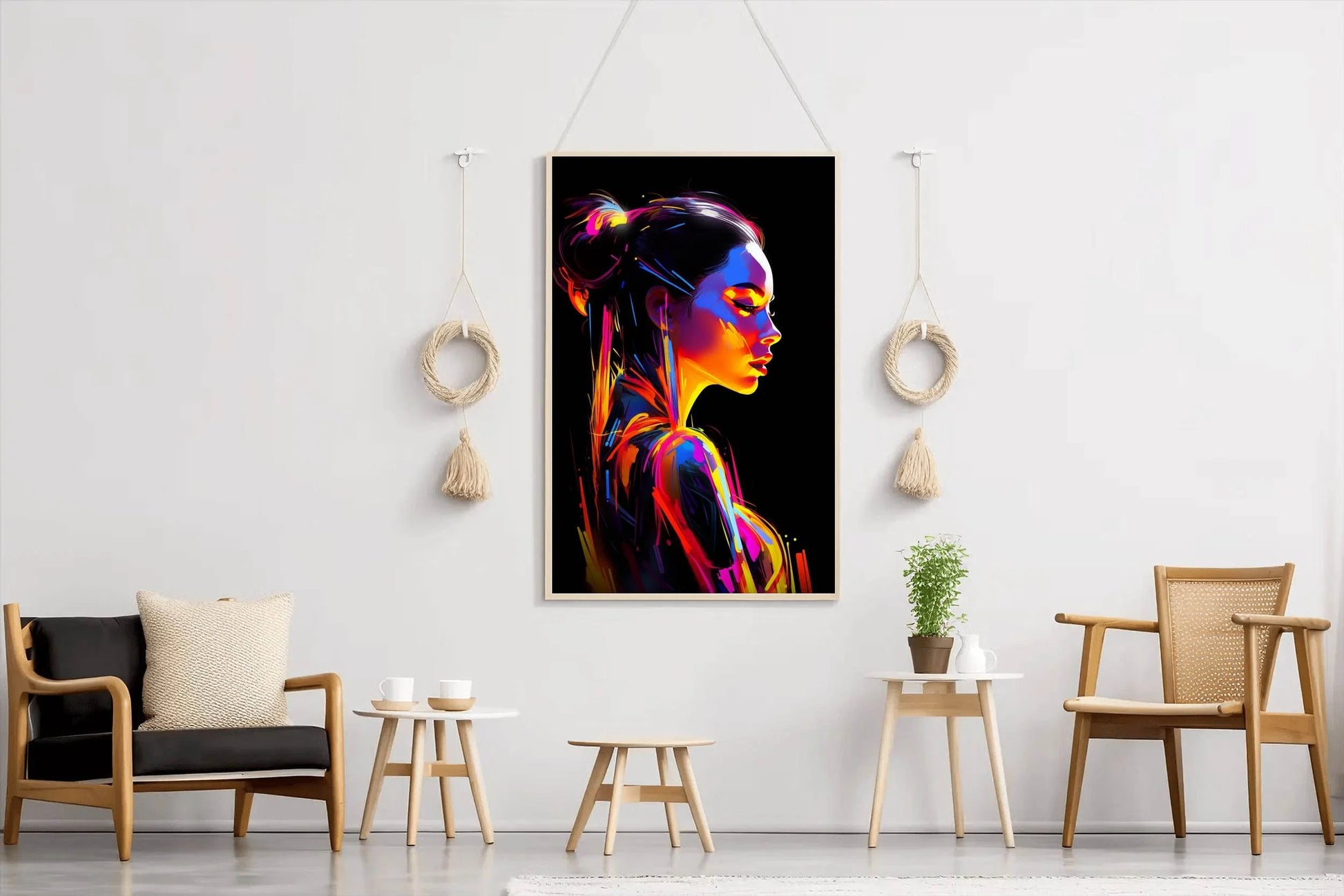 Neon Painting of Women Digital Art - beink online art store