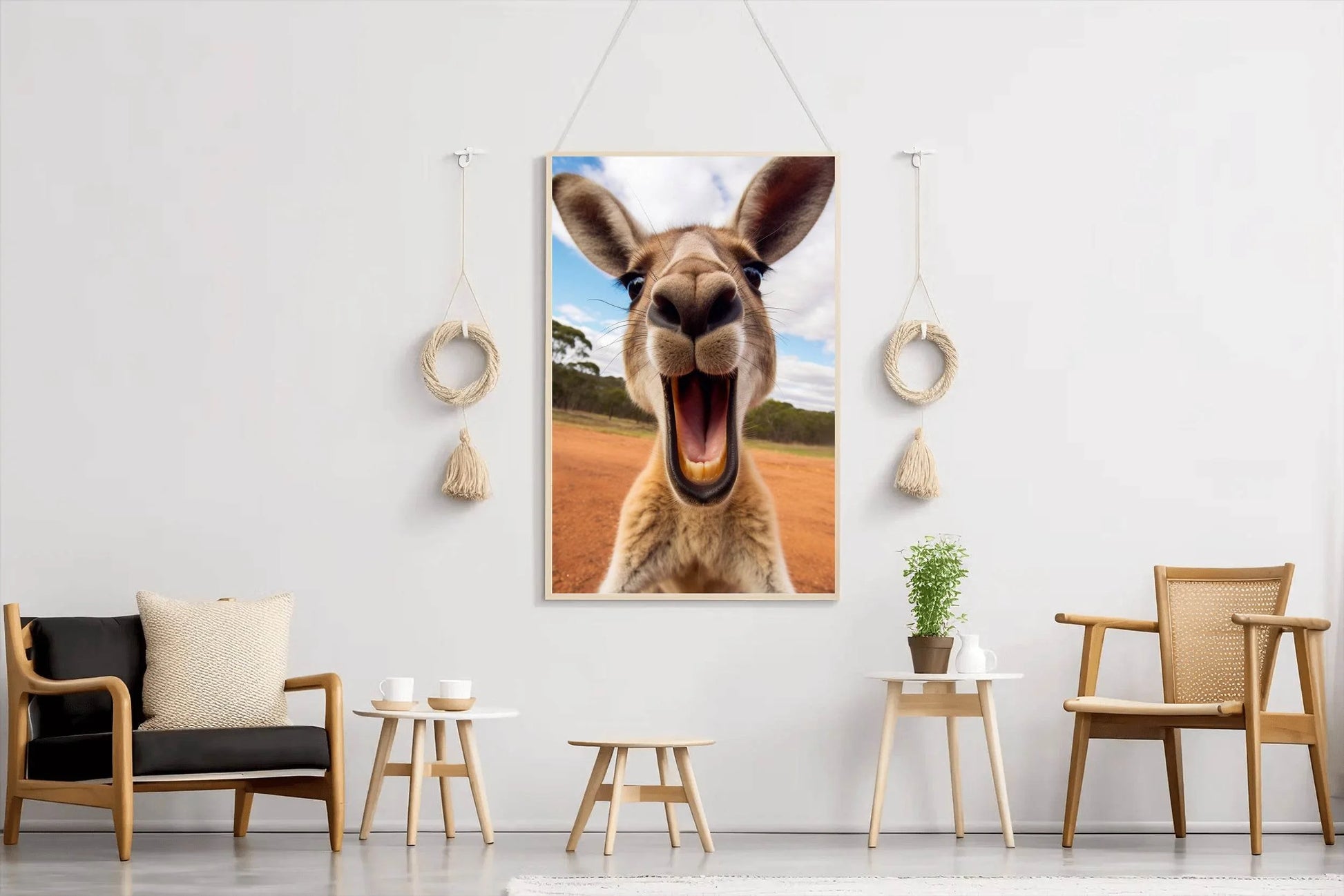 Funny Red Kangaroo Face Wall Art - beink online art store