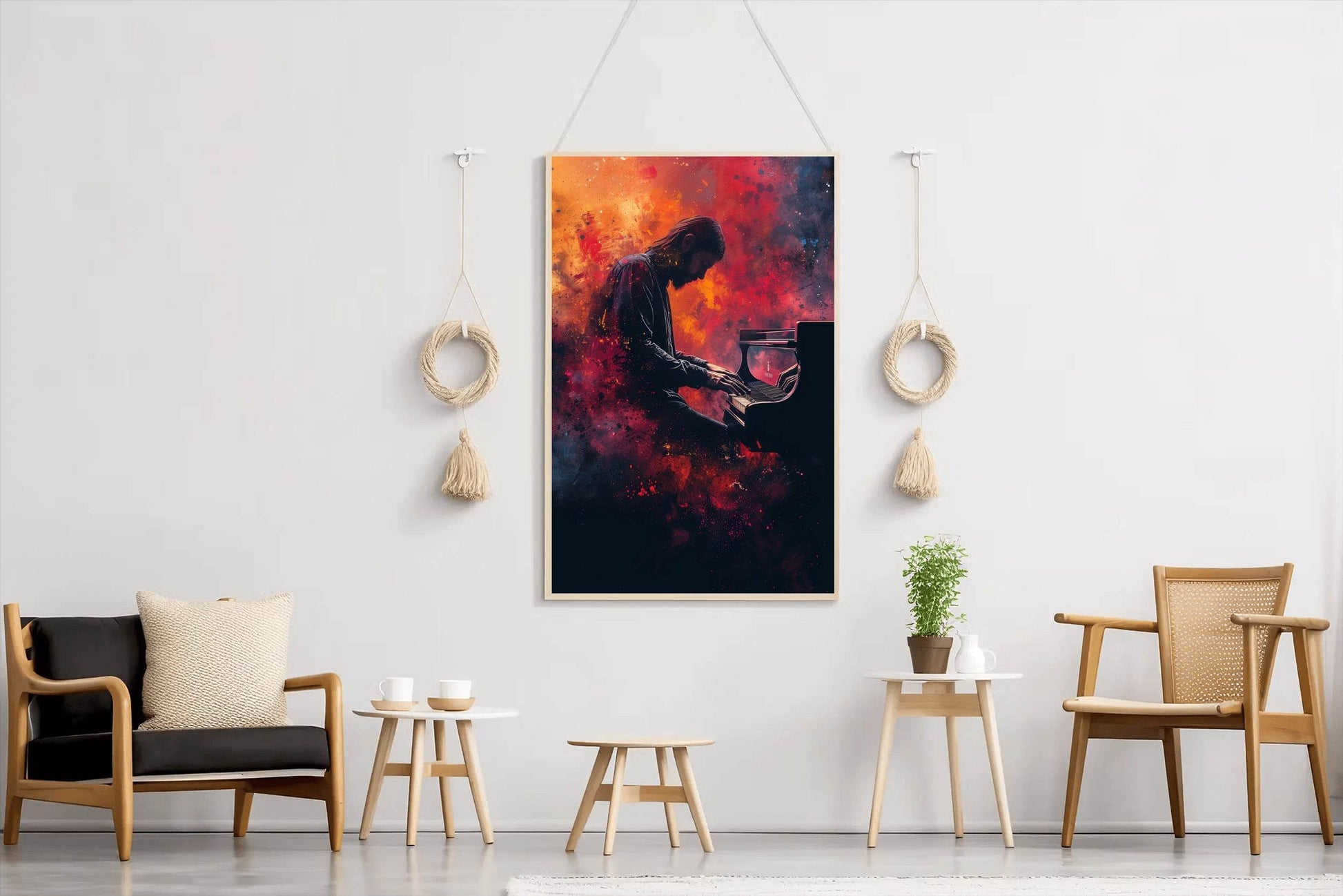 Digital Painting of a Man Playing Piano - beink online art store