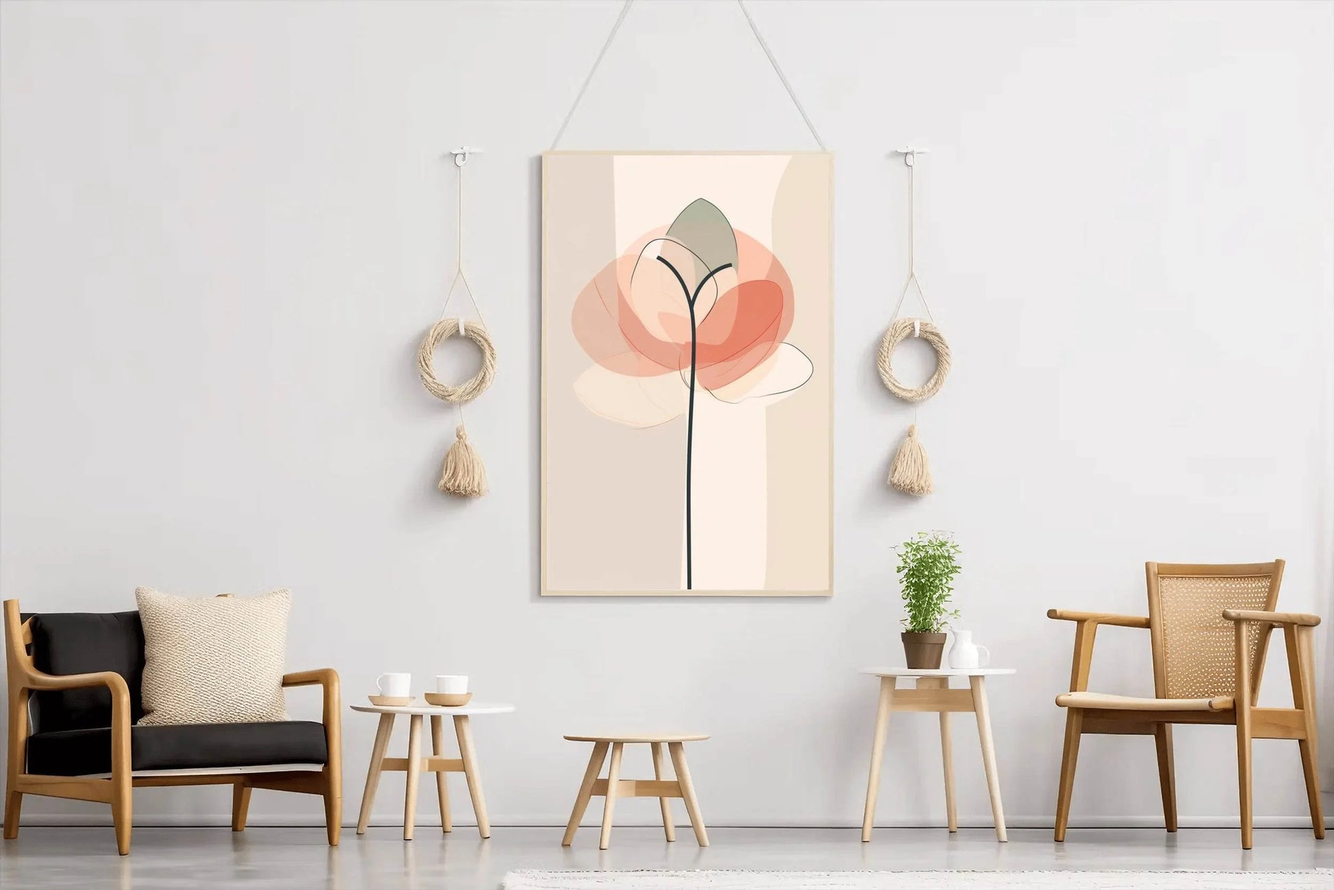 Light Colors Flower Painting Abstract Wall Art - beink online art store