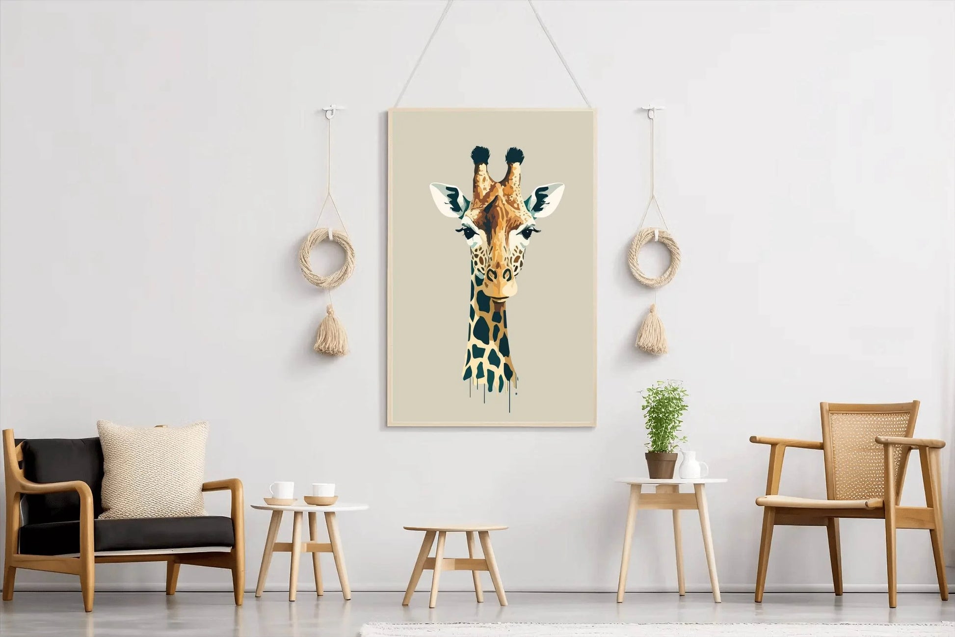 Painting of Giraffe Face Wall Art - beink online art store