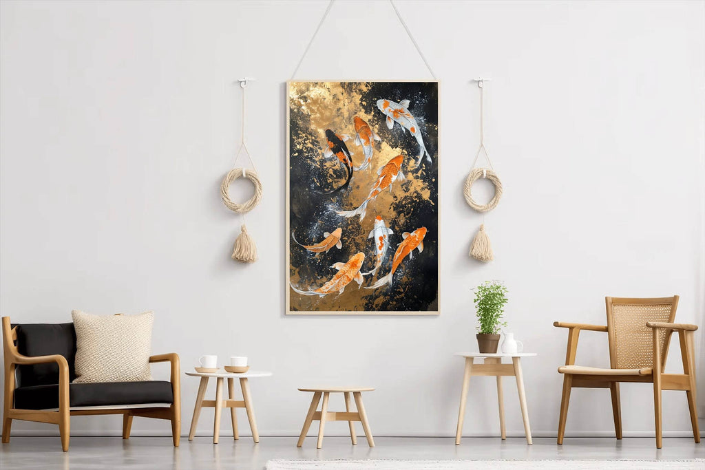Realistic Koi Fish Painting Wall Art - beink online art store