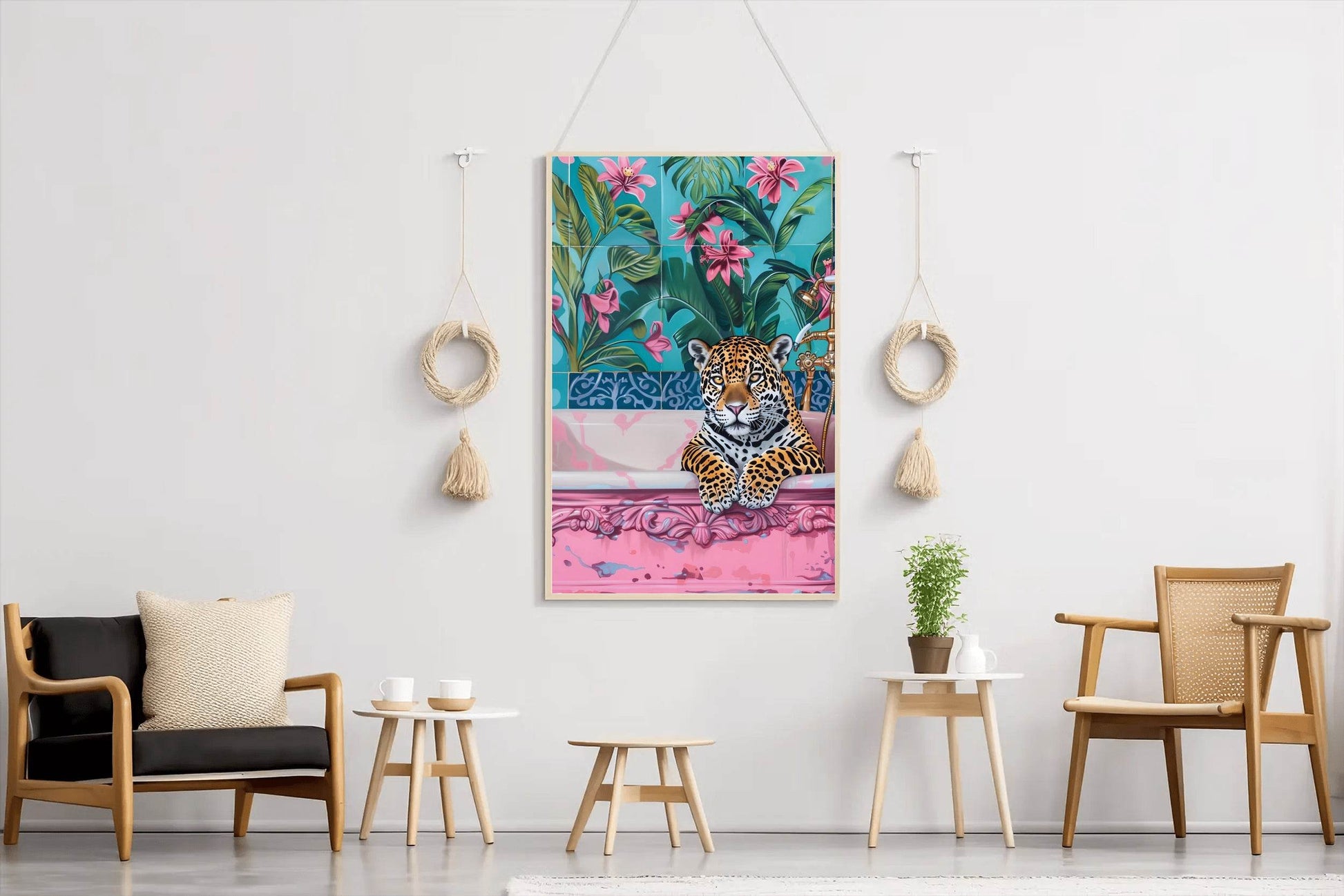 Leopard in the Tub Wall Art - beink online art store