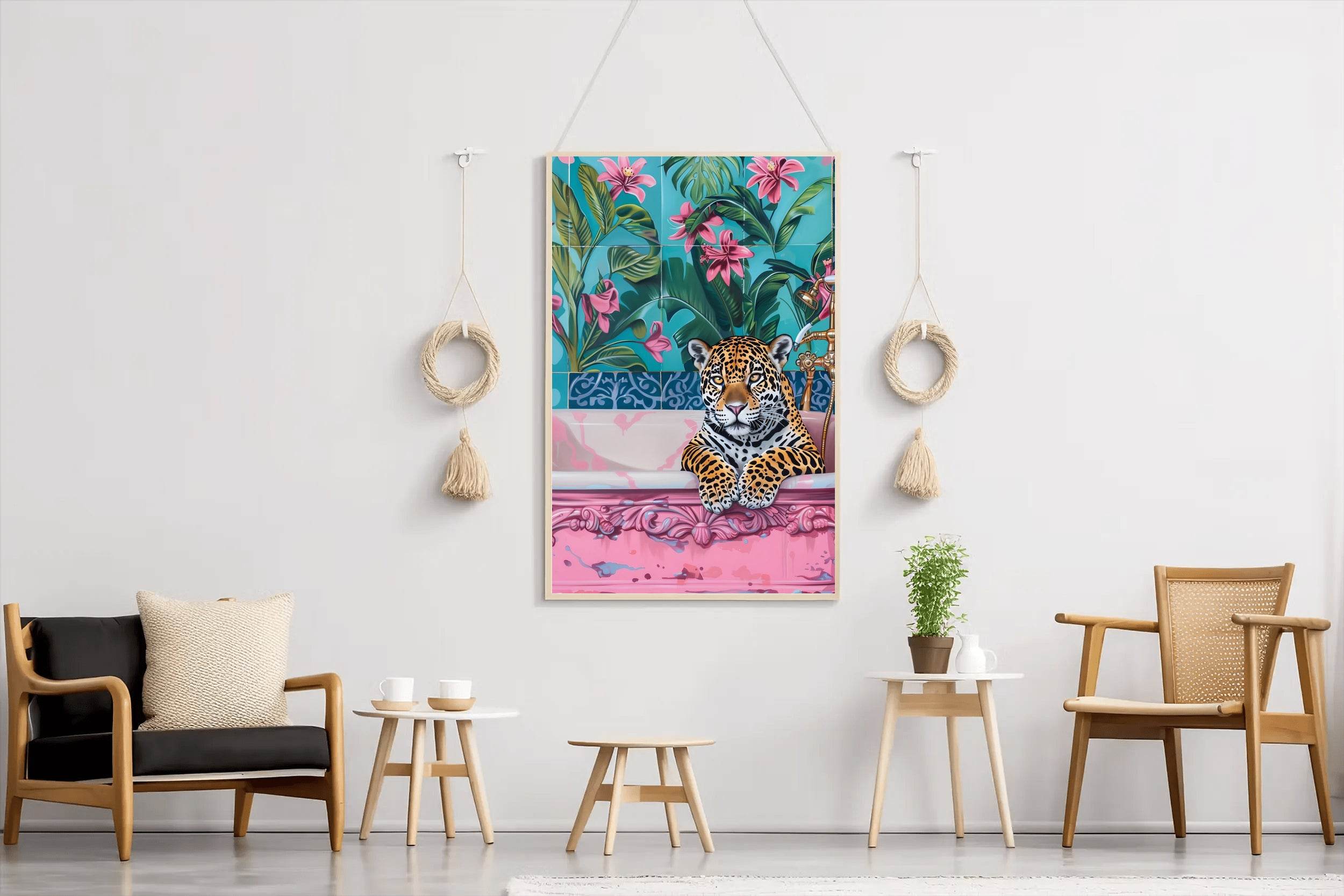 Leopard in the Tub Wall Art - beink online art store