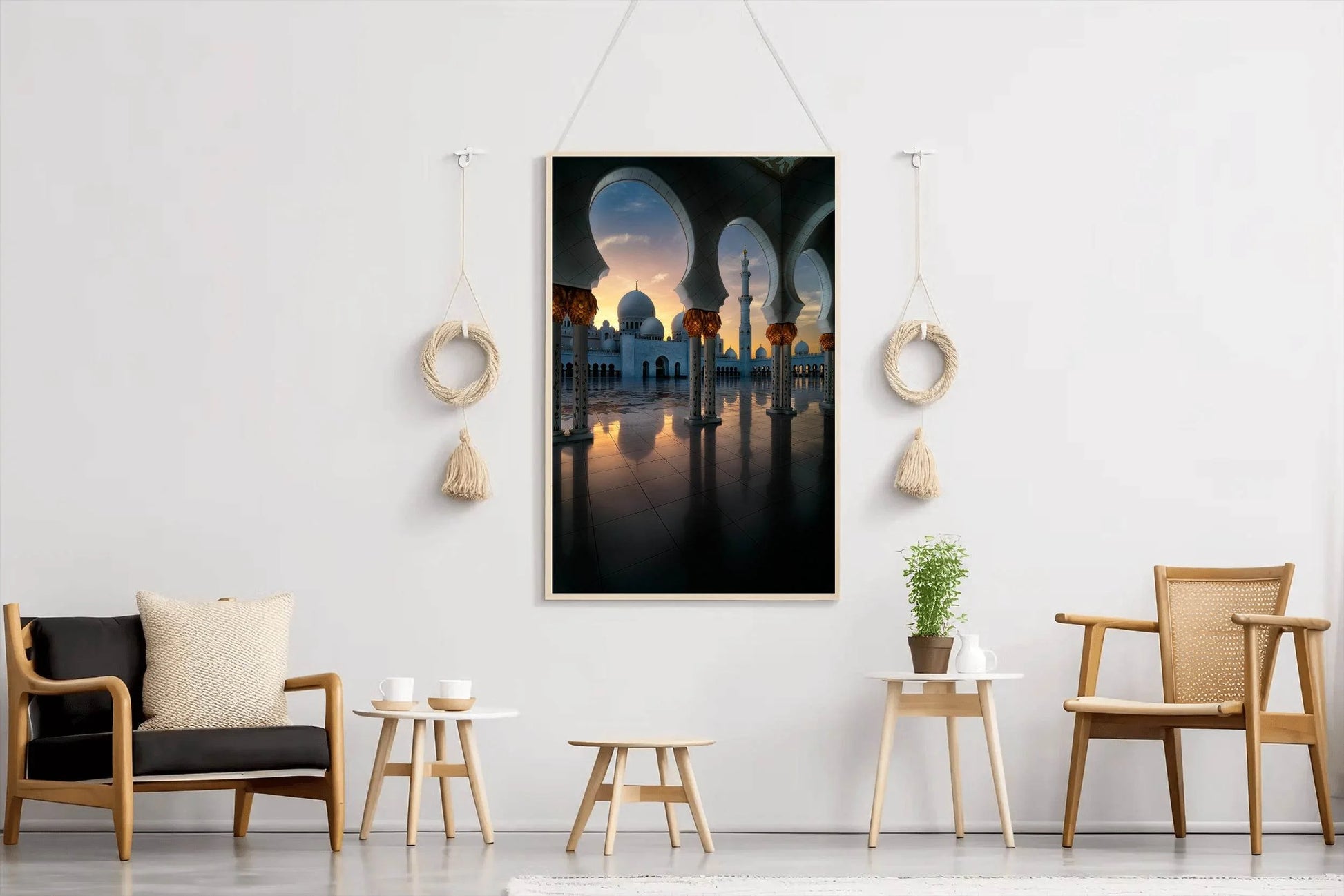 Gold Dusk at the Grand Mosque Wall Art - beink online art store