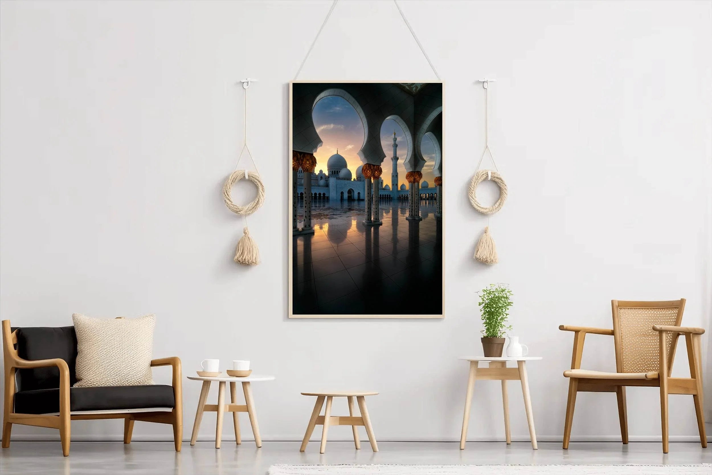 Gold Dusk at the Grand Mosque Wall Art - beink online art store
