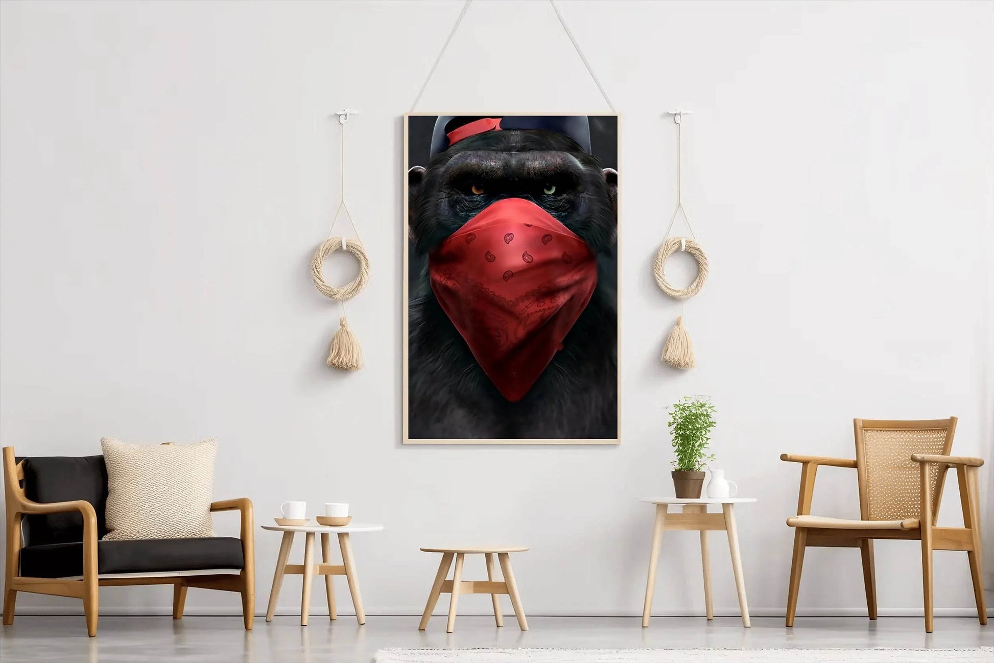 Gorilla Face Mask Wall Art - beink online art store
