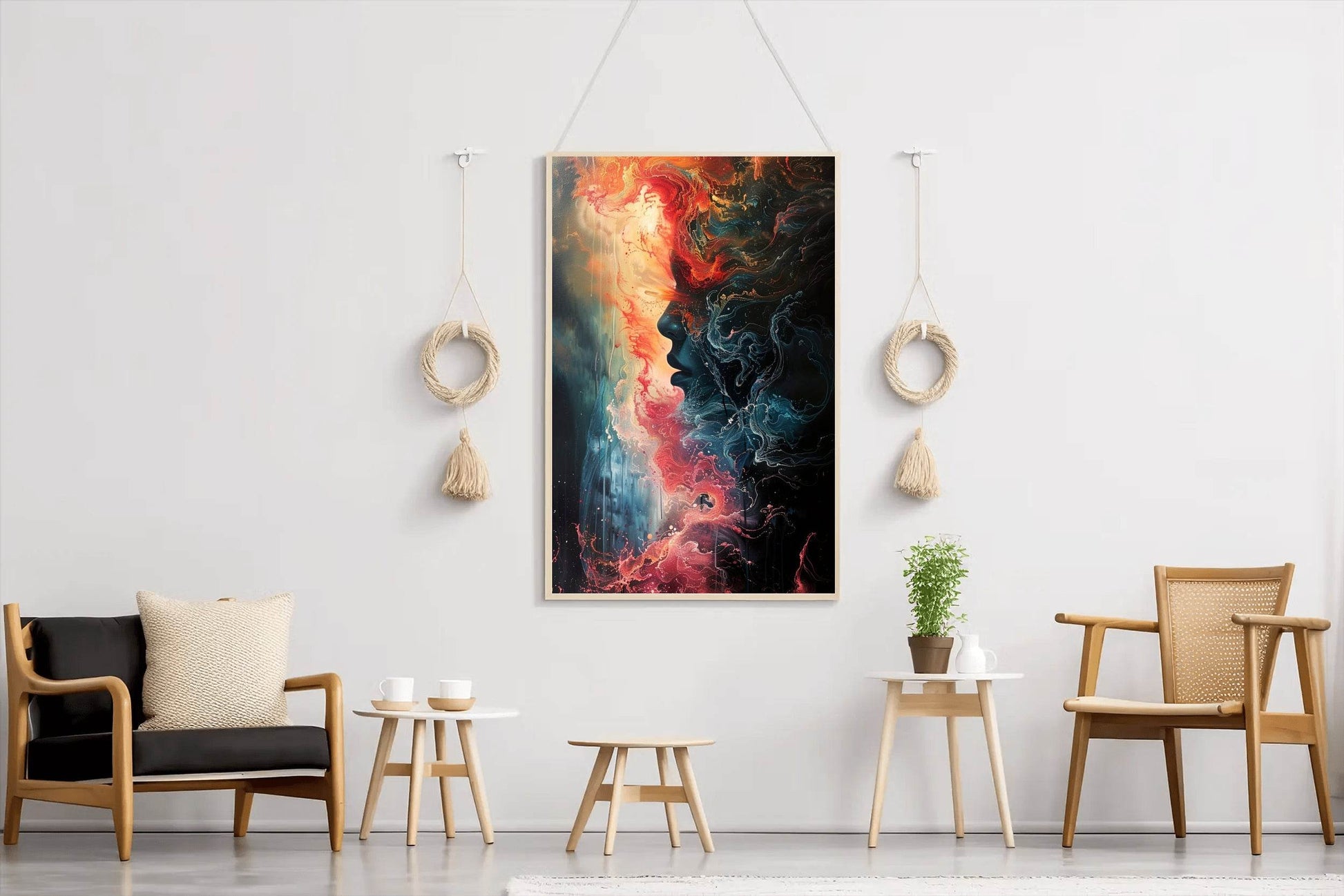 Colorful Oil Painting With Women Face Digital Art - beink online art store