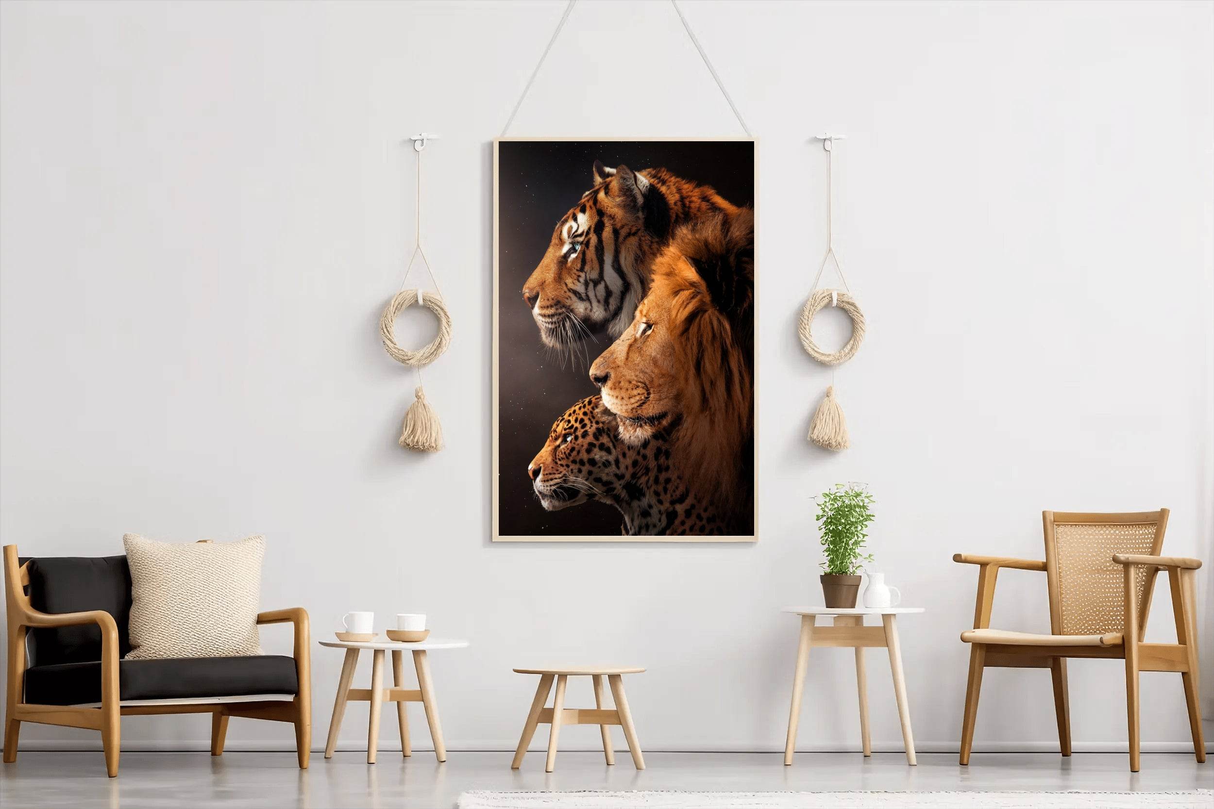 Tiger Lion Cheeta Face Picture Wall Art - beink online art store