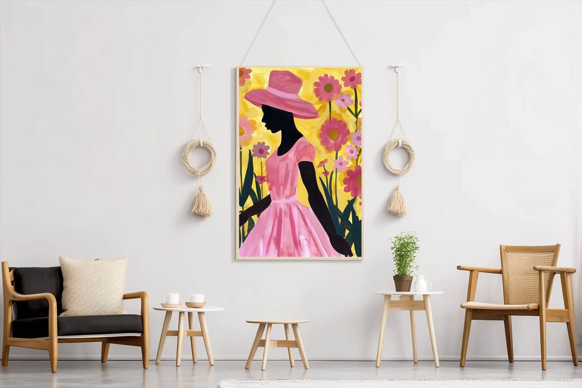 African Woman Flowers Wall Art - beink online art store