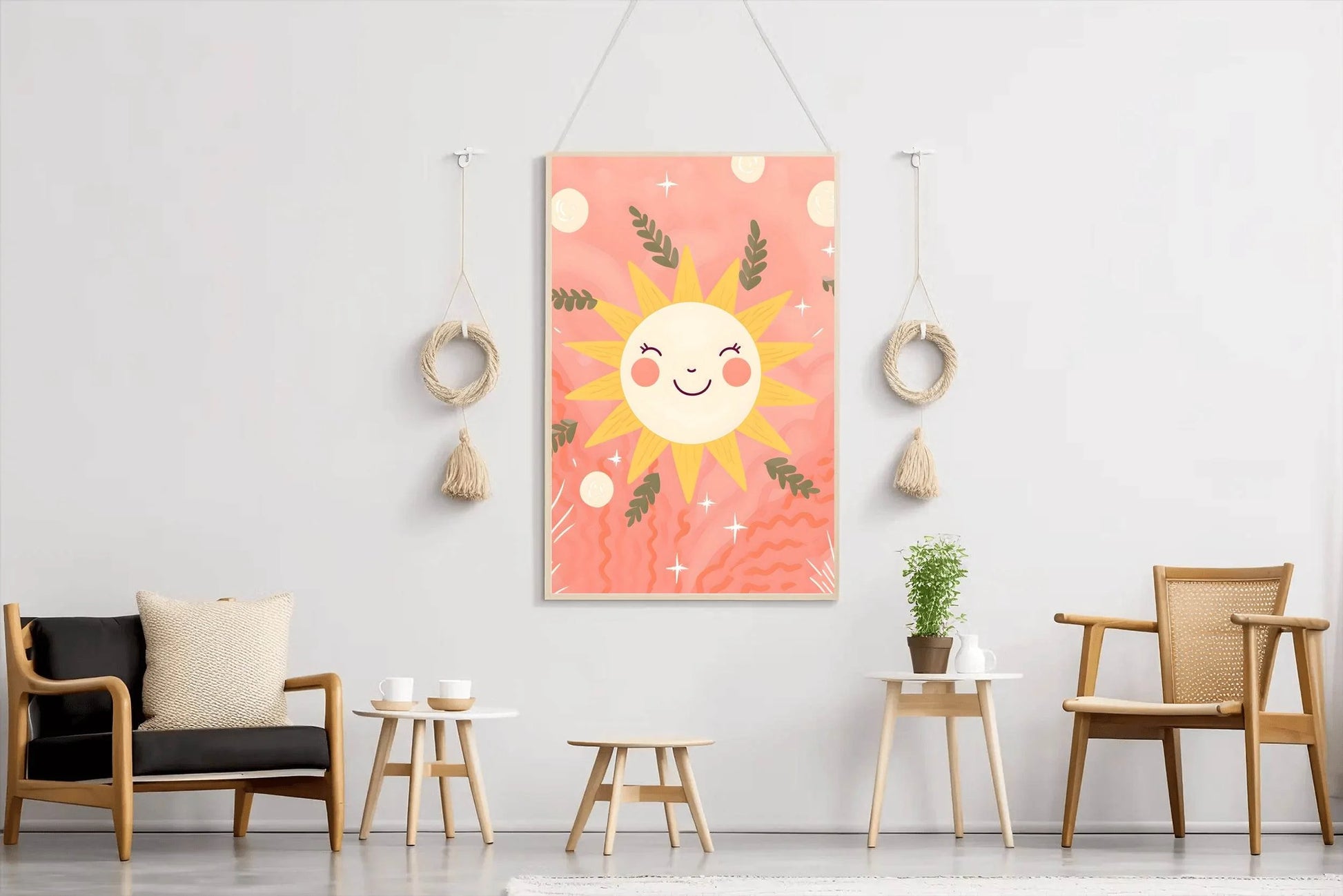 Illustration of Smiling Sun Wall Art - beink online art store