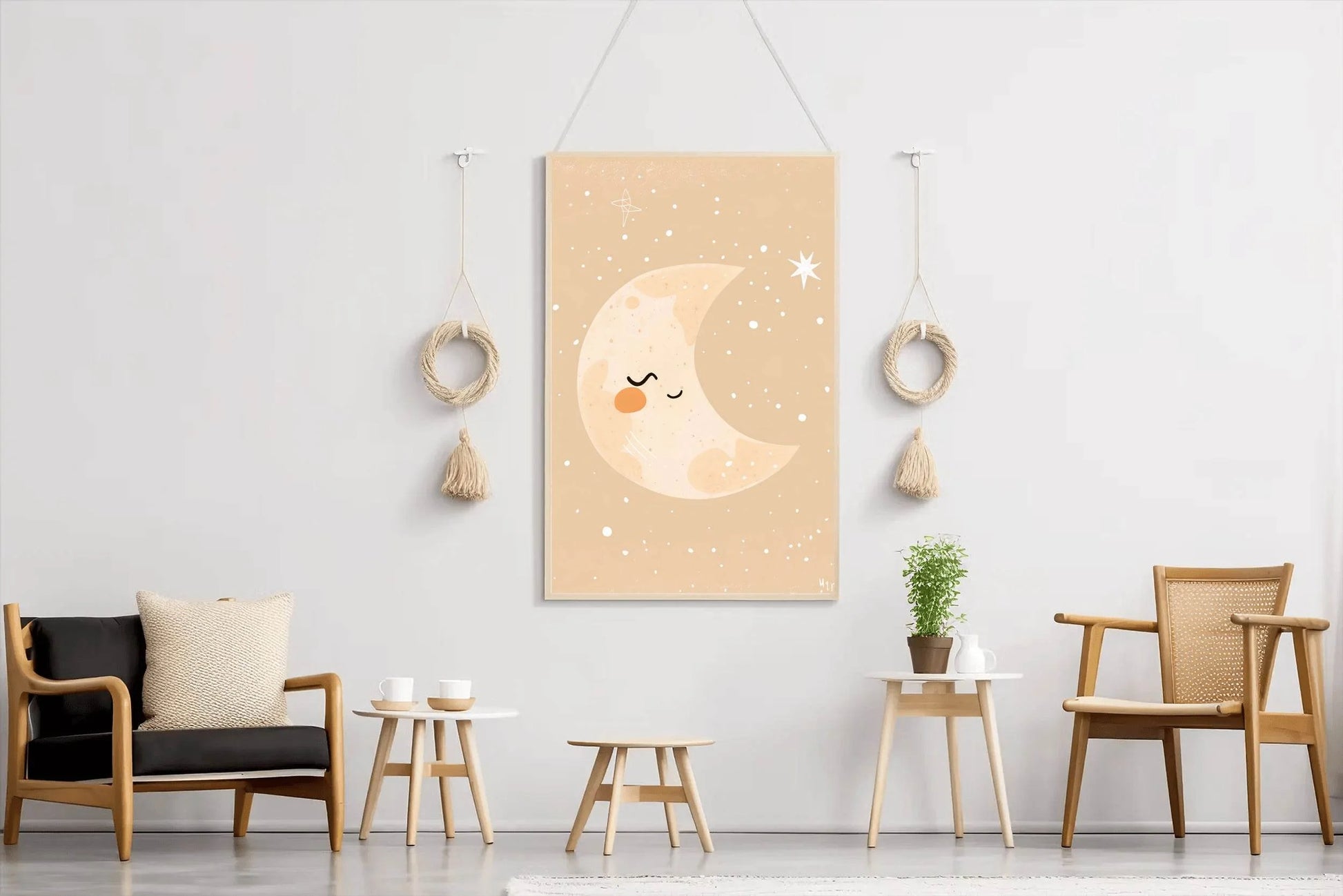 Cute Moon Character Illustration - beink online art store