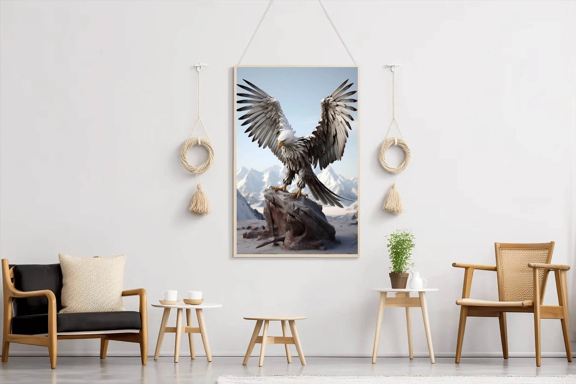Bald Eagle With Open Wings Wall Art - beink online art store