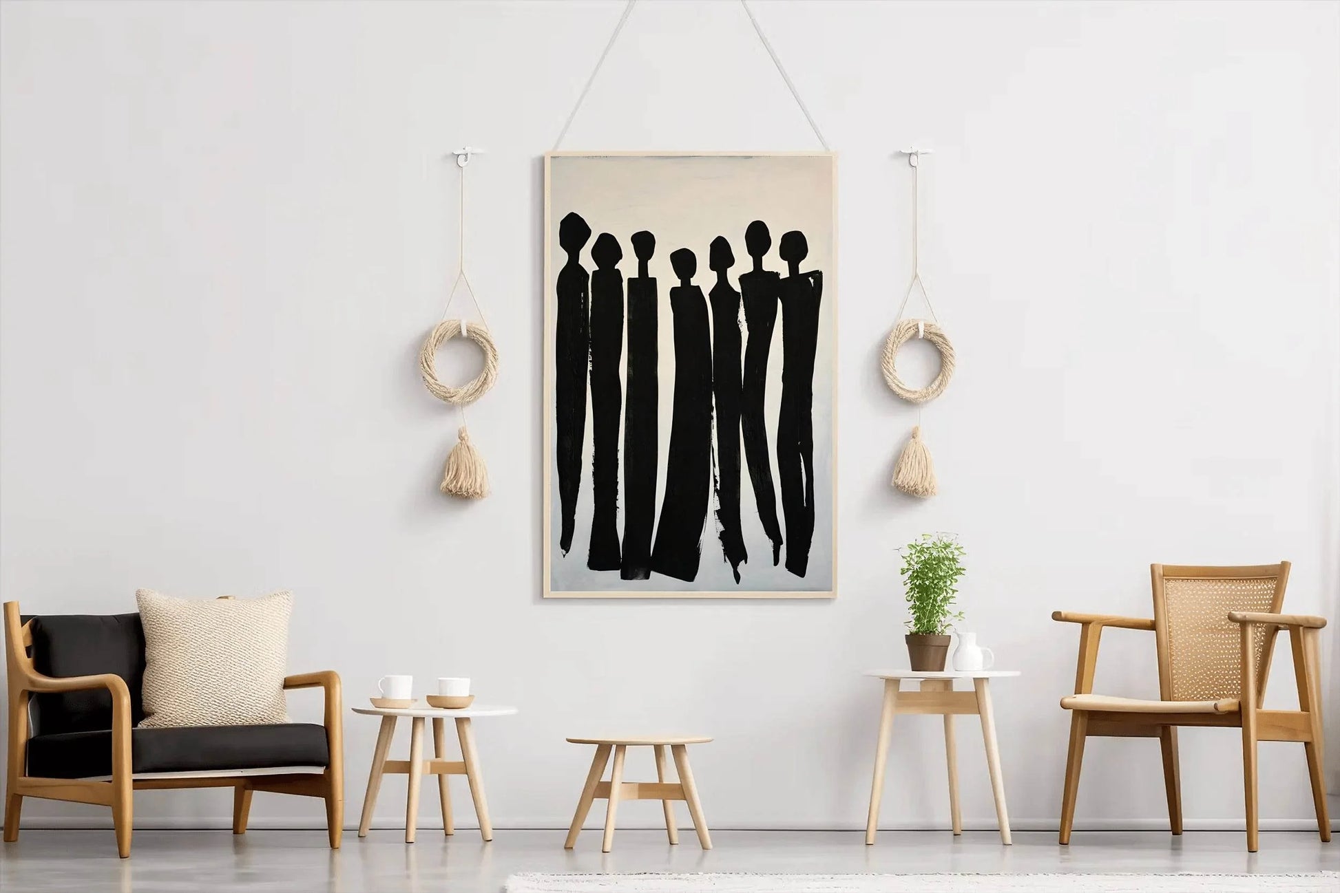 Black and White Silhouettes of People Wall Art - beink online art store