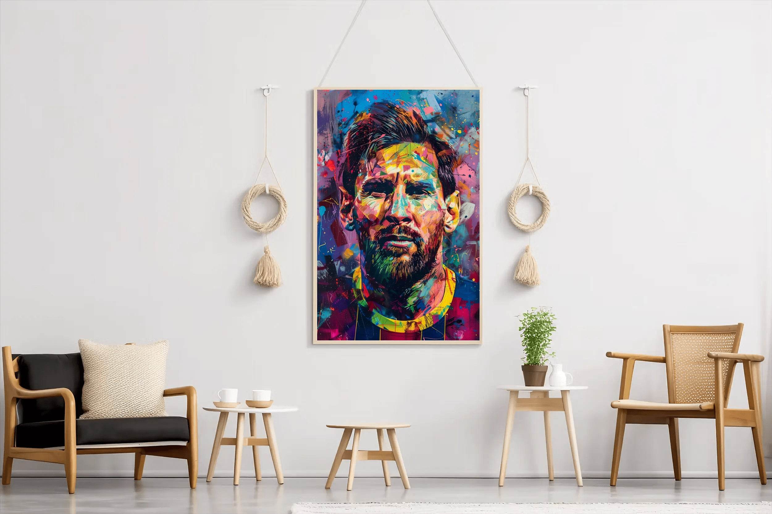 Lionel Messi Colorful watercolor painting Wall Art - beink online art store