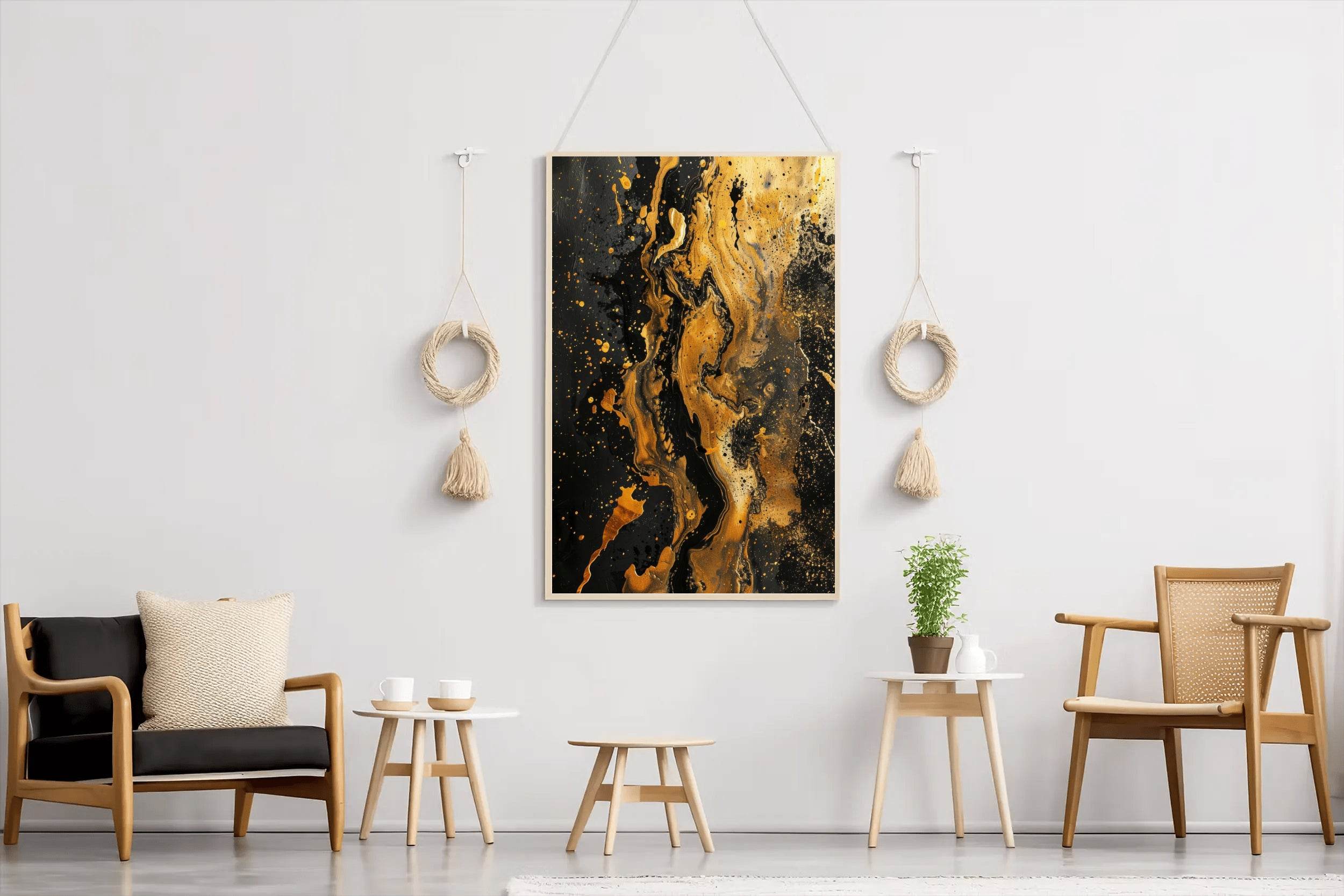 Luxury Marble Background With Gold Wall Art - beink online art store