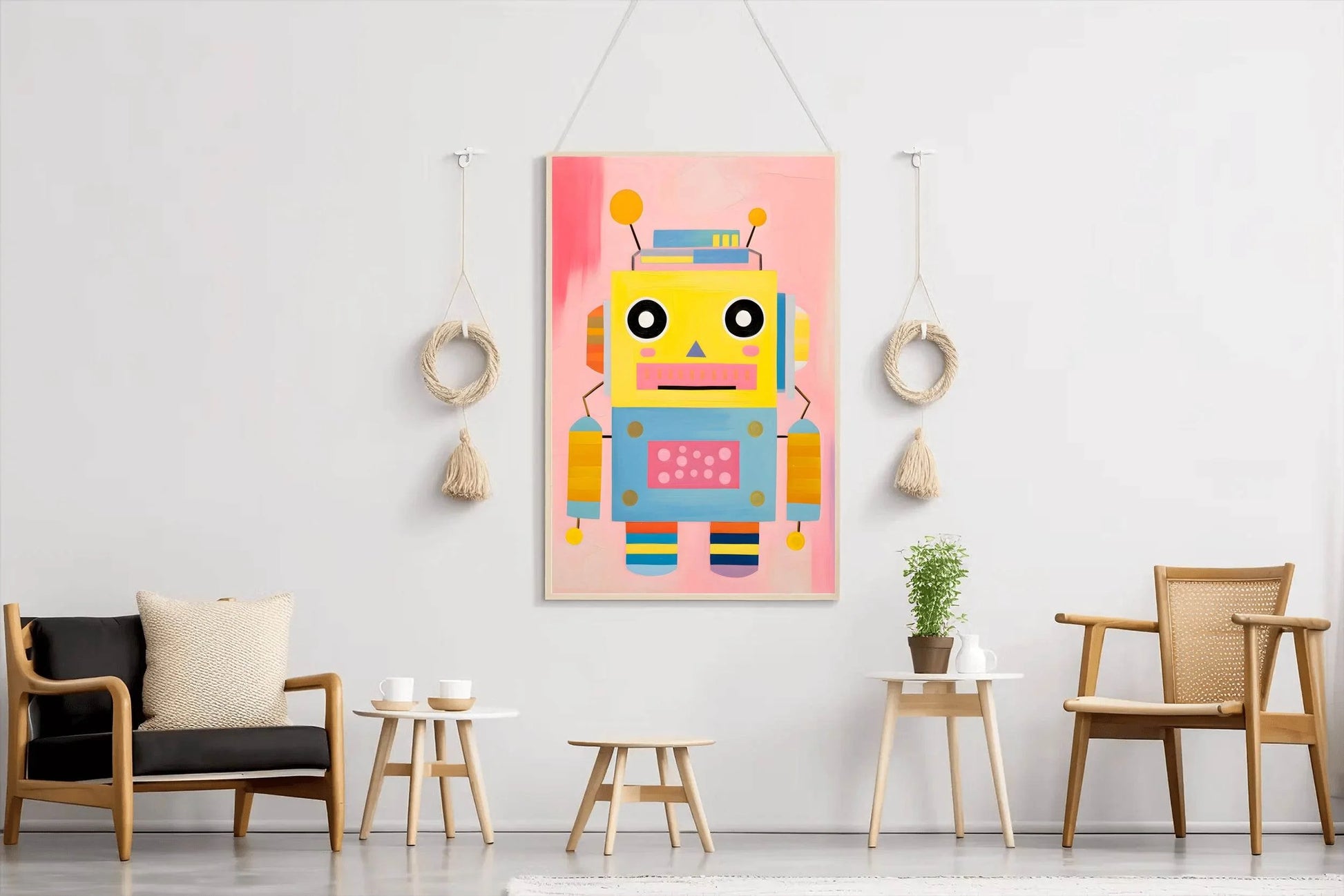 Cartoon Robot Illustration Wall Art - beink online art store
