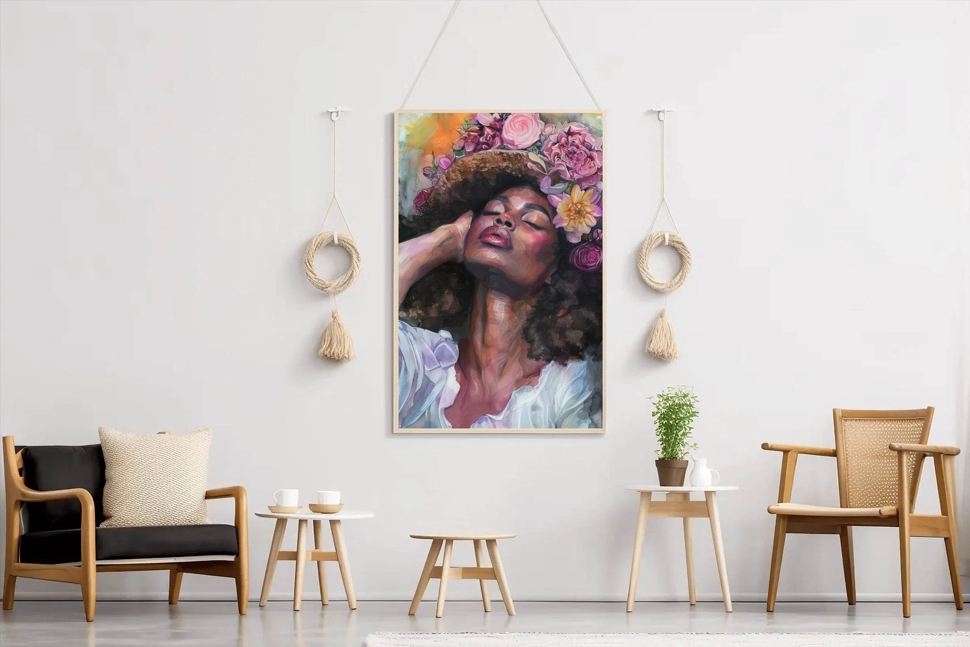 Elegant African Woman Canvas Wall Art - beink online art store