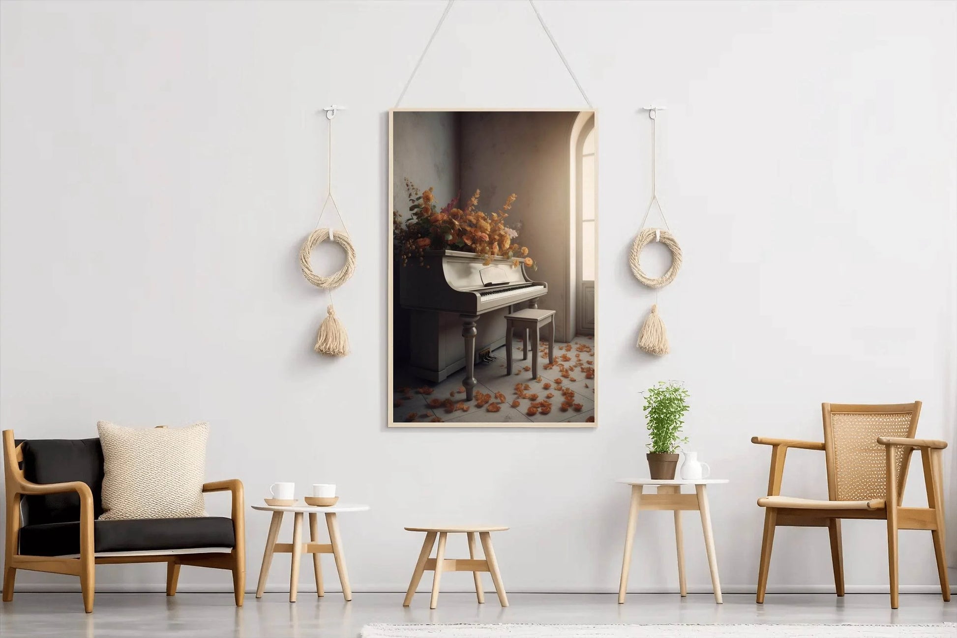 White Piano In The Church Wall Art - beink online art store