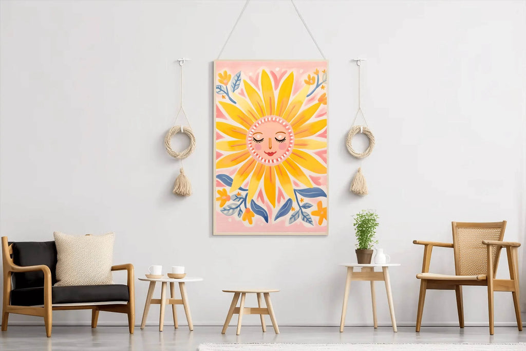 Watercolor Drawing of Sleeping Sunflower - beink online art store