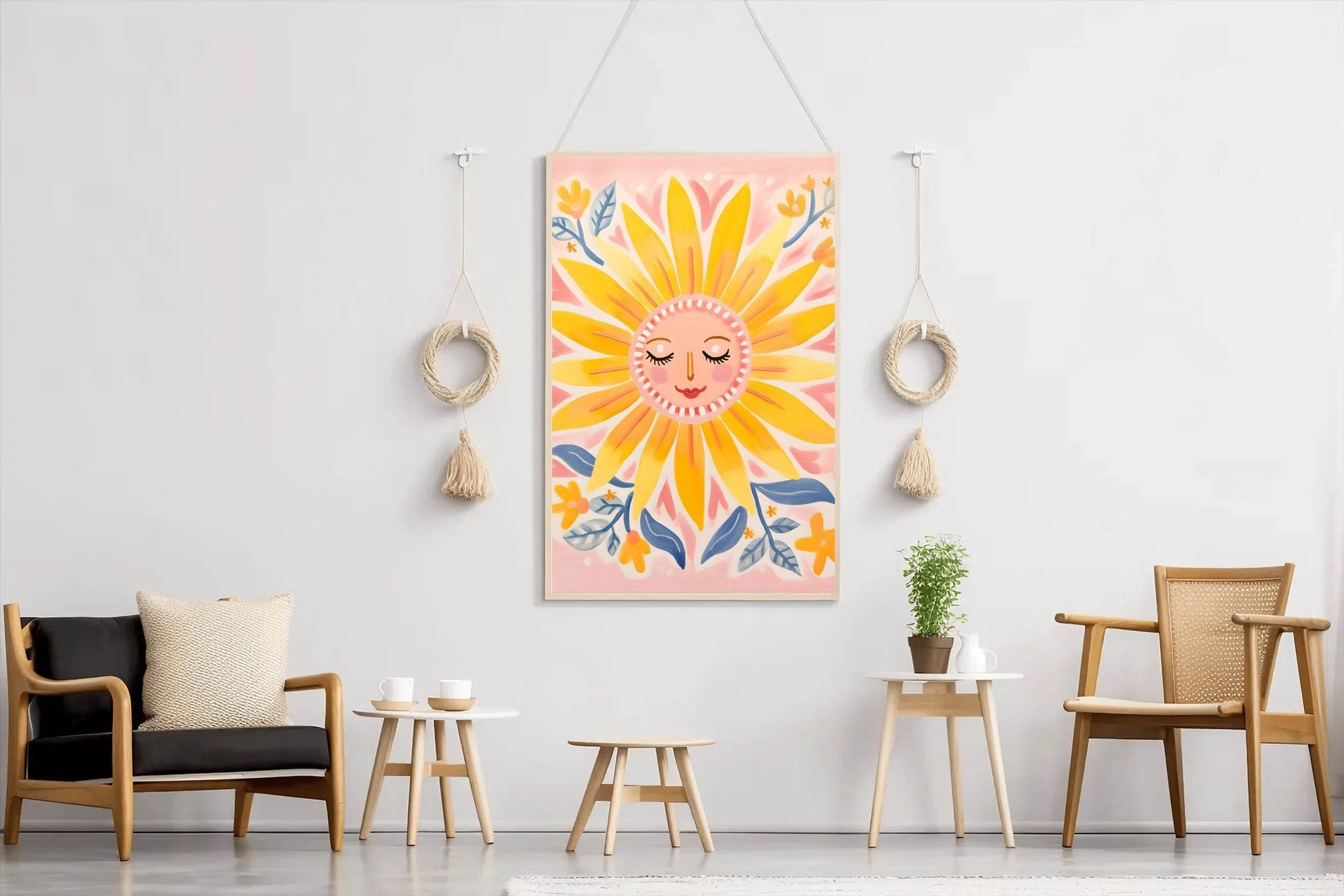 Watercolor Drawing of Sleeping Sunflower - beink online art store