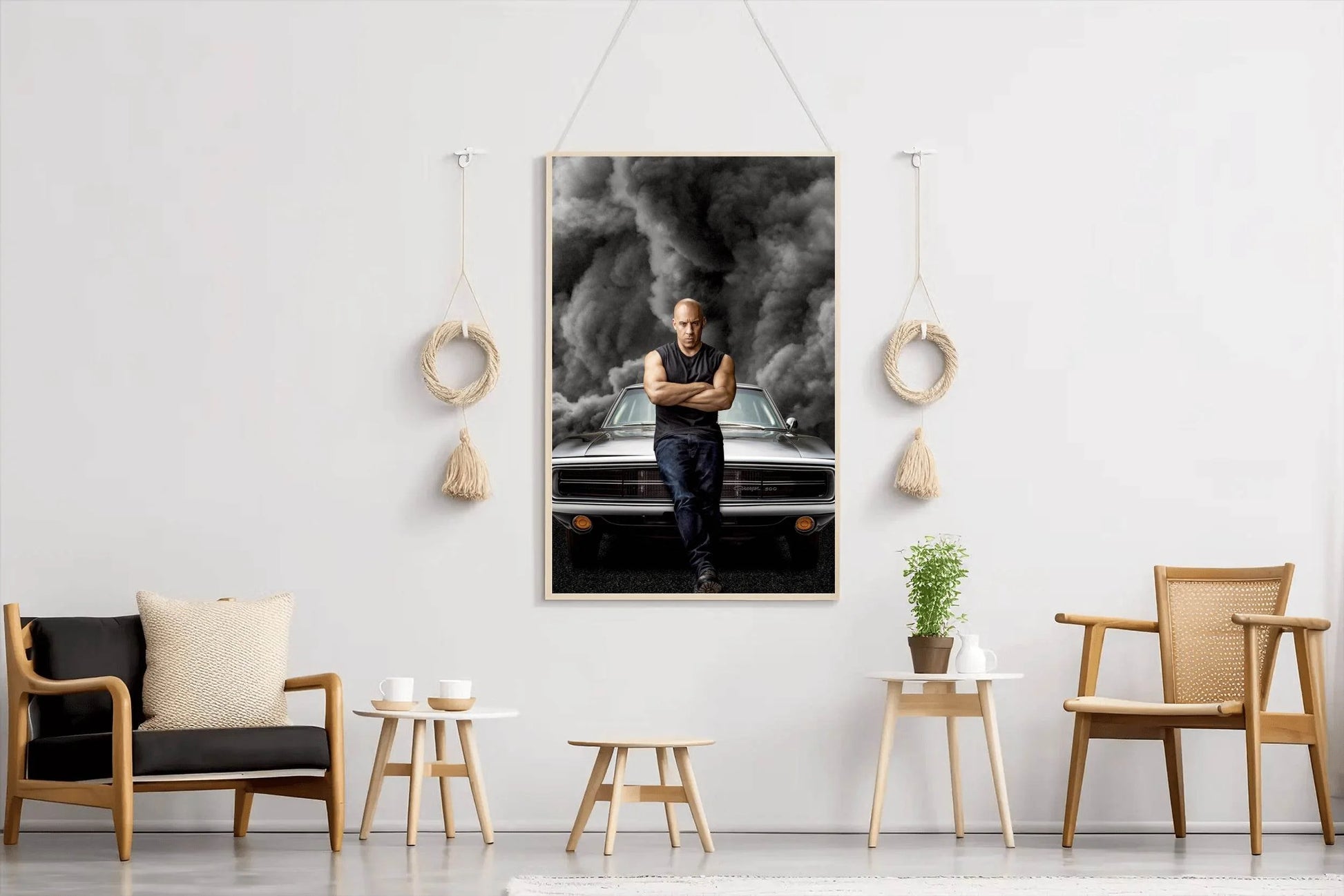 Fast and Furious Dominic Toretto with Grey Smoke Background Wall Art - beink online art store