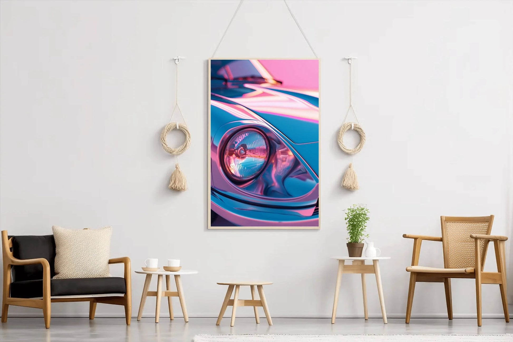 Neon Pink Porsche 911 Wall Art - beink online art store