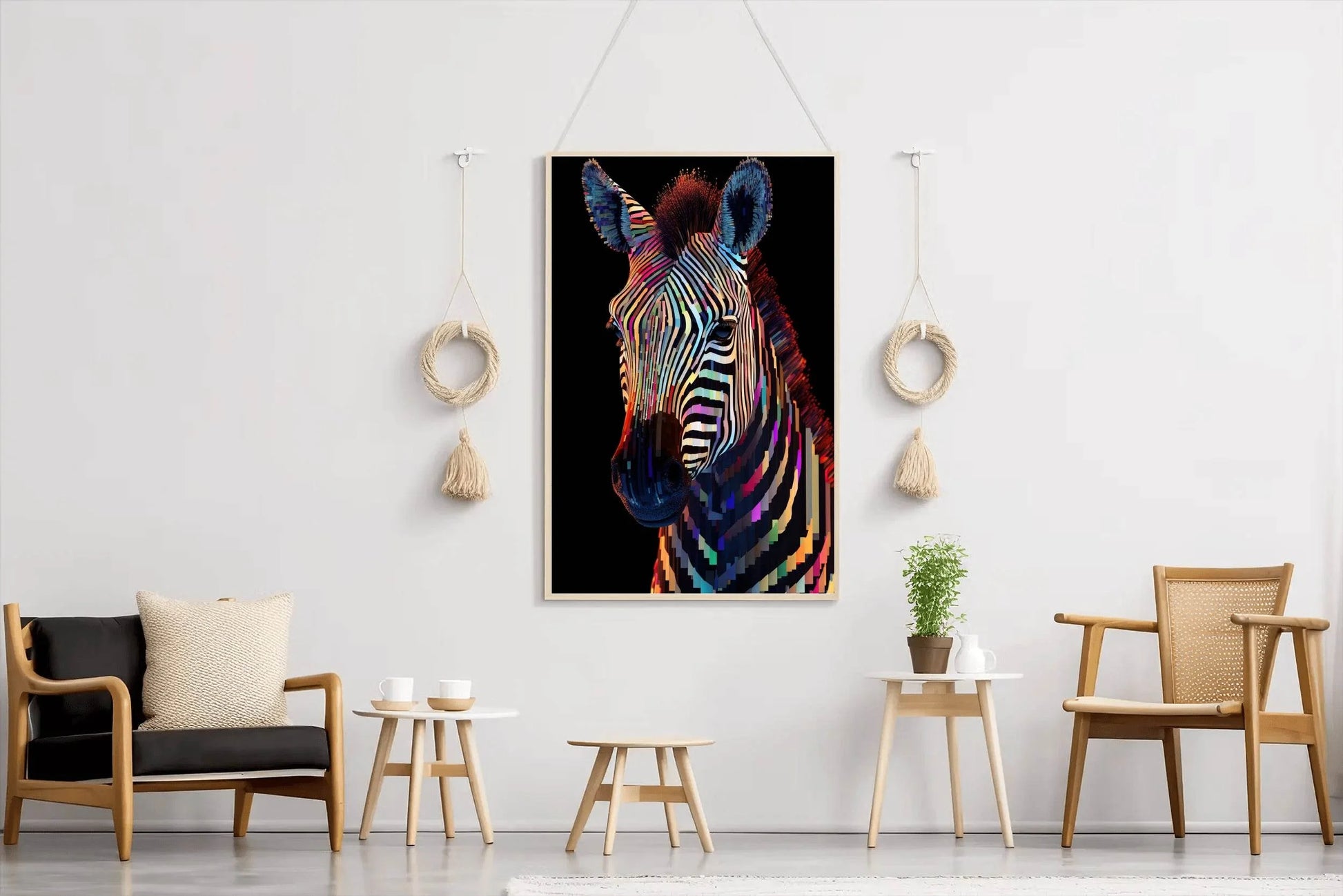 Painting of Zebra Face Animal Wall Art - beink online art store