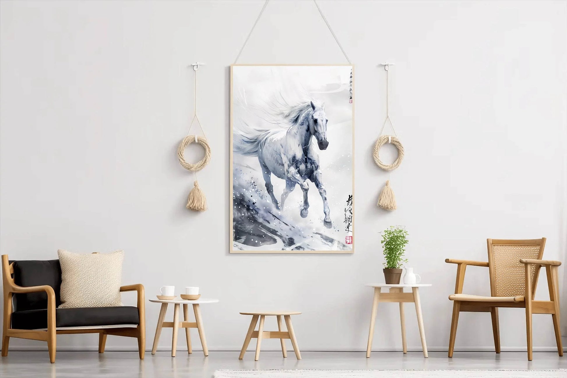 White Horse Runs Wall Art - beink online art store