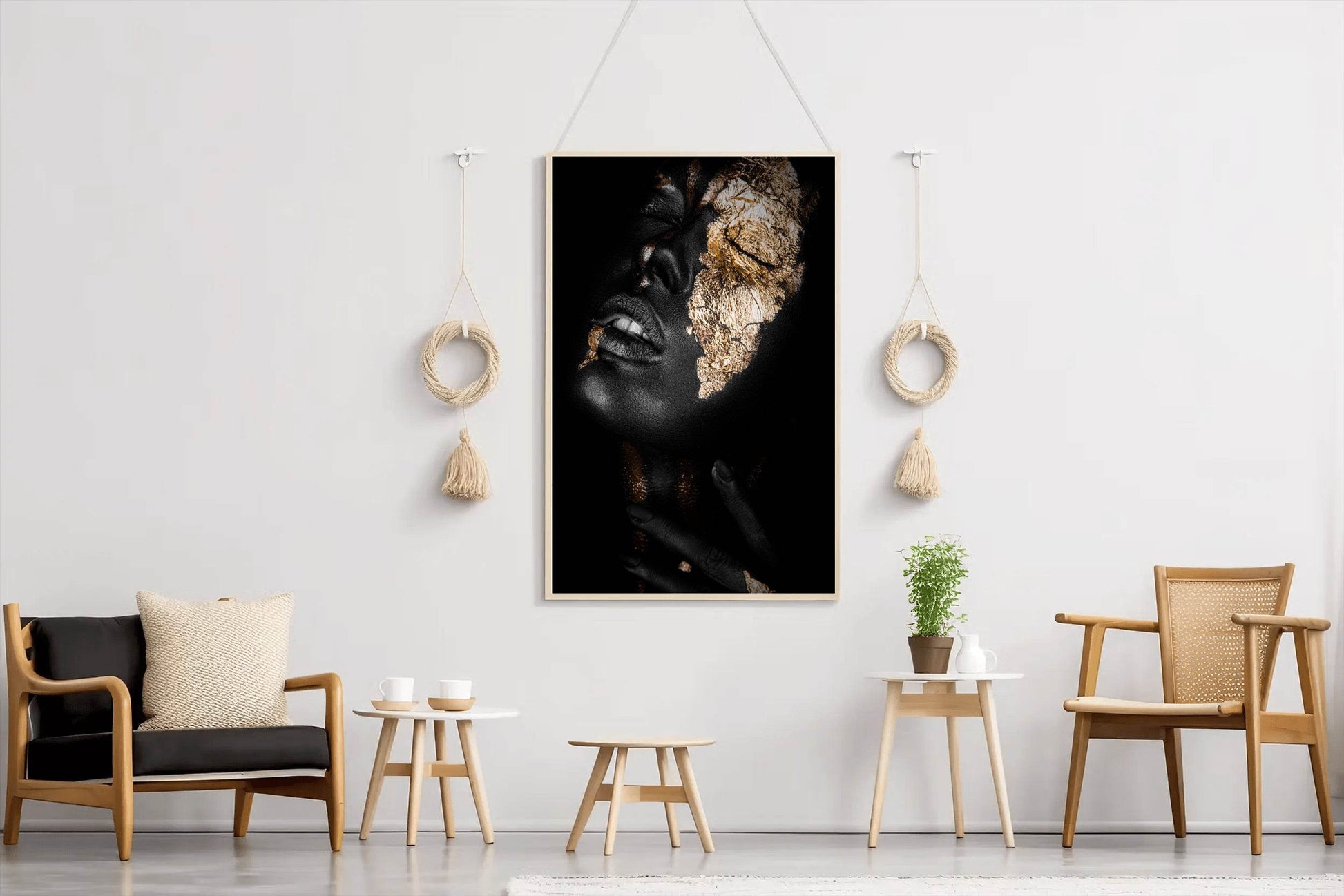 Black Woman Adorned With Gold Wall Art - beink online art store