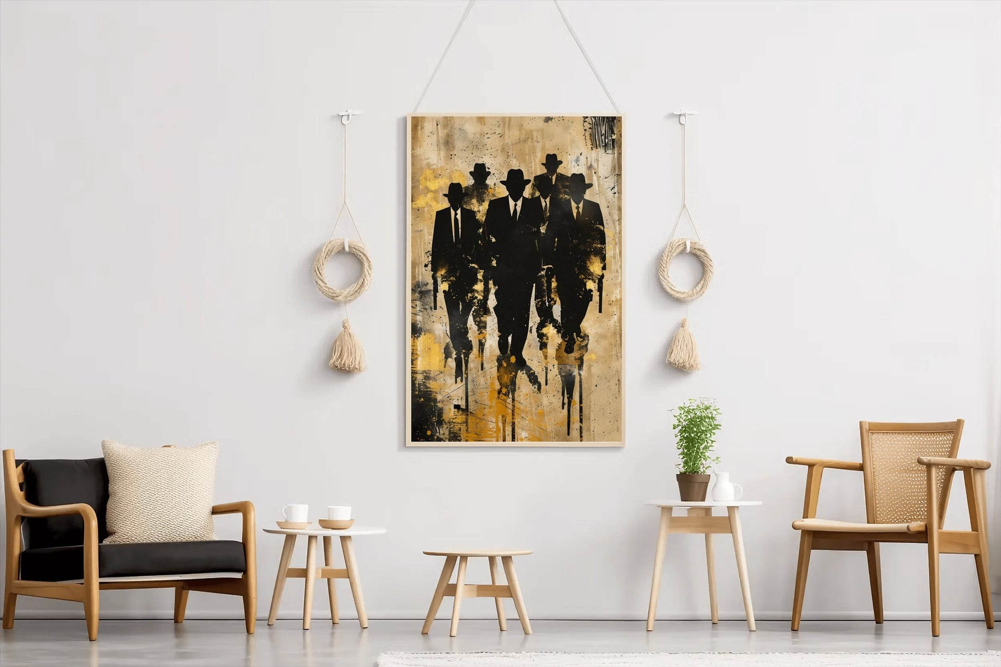 Painting of a Group of Men in Suits and Hats - beink online art store