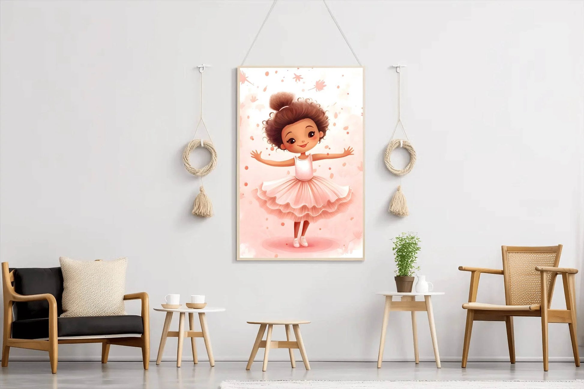 Drawing of Cute Little Girl Dancing - beink online art store