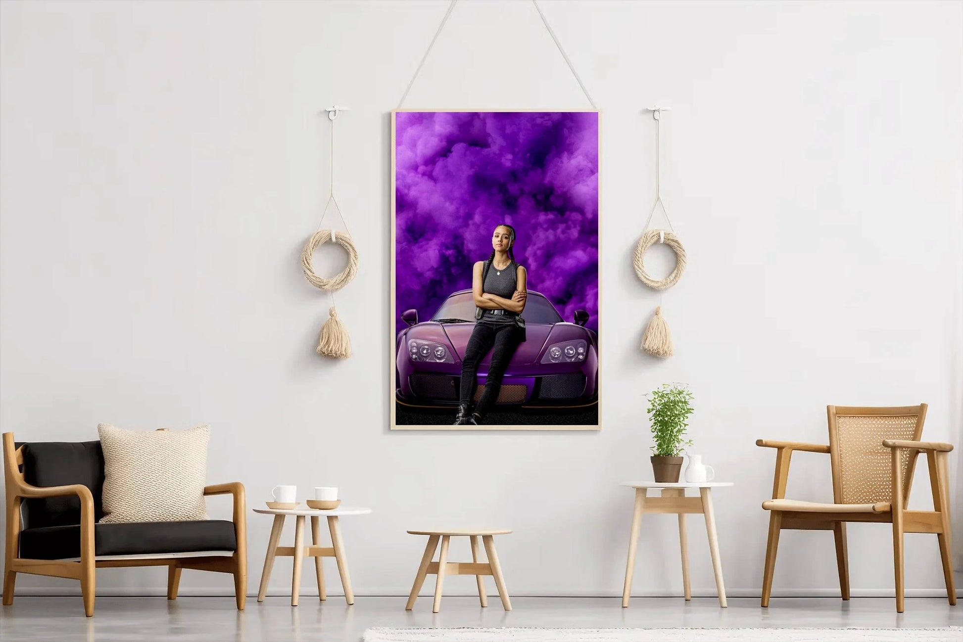 Fast and Furious 9 with Purple Smoke Background Wall Art - beink online art store