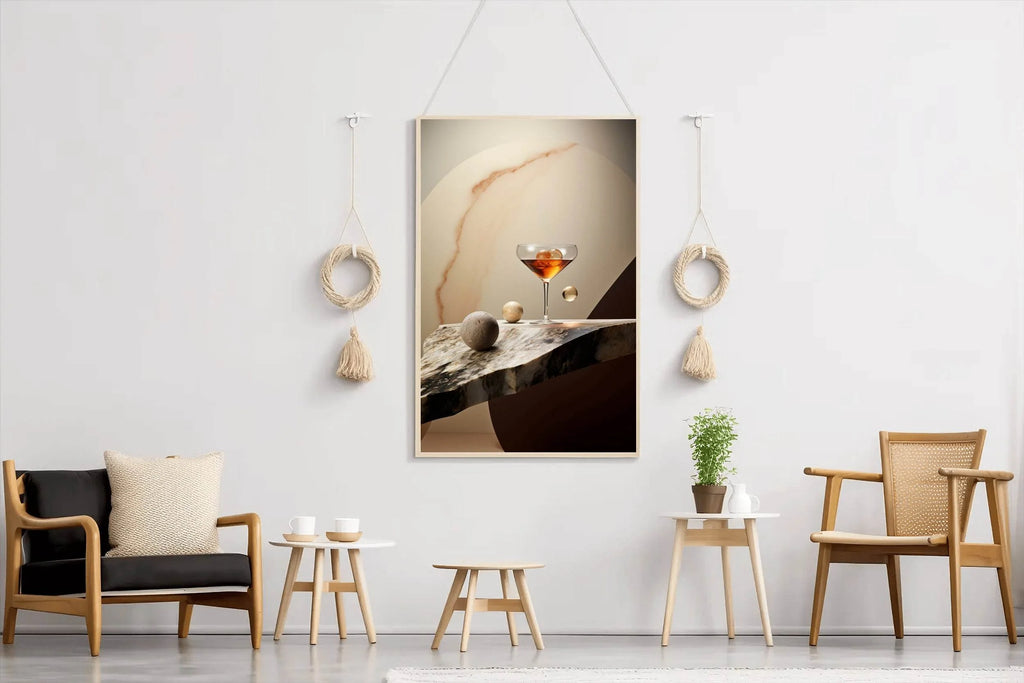 A Glass Of Drink On The Table Wall Art - beink online art store