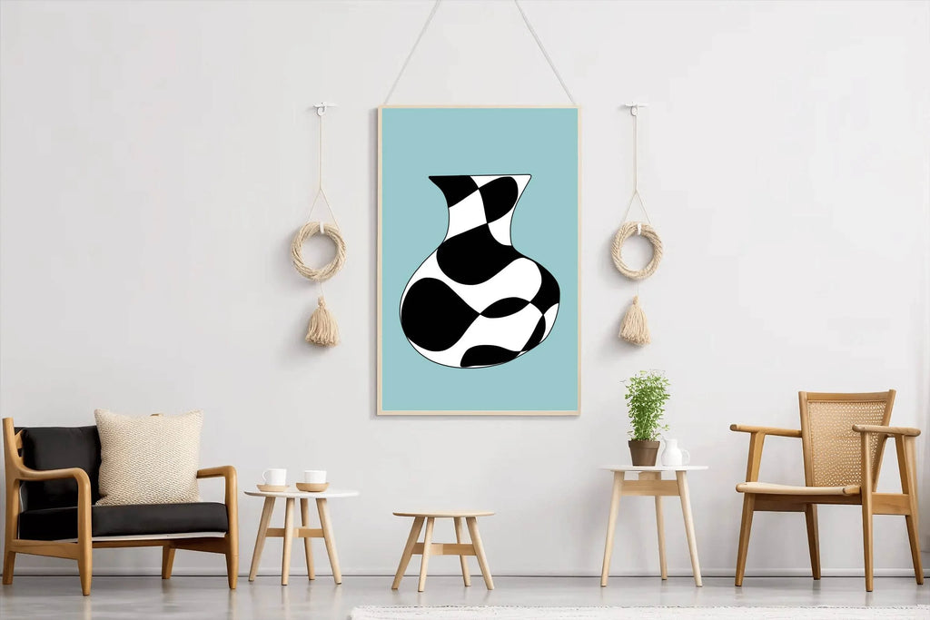 Black and White Vase Painting Wall Art - beink online art store