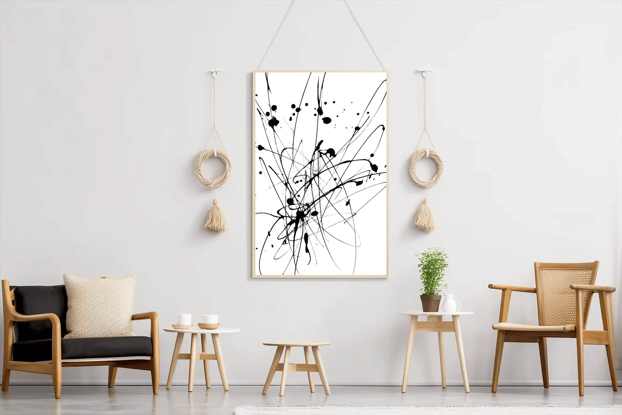 Black and White Inksplosion Modern Wall Art - beink online art store