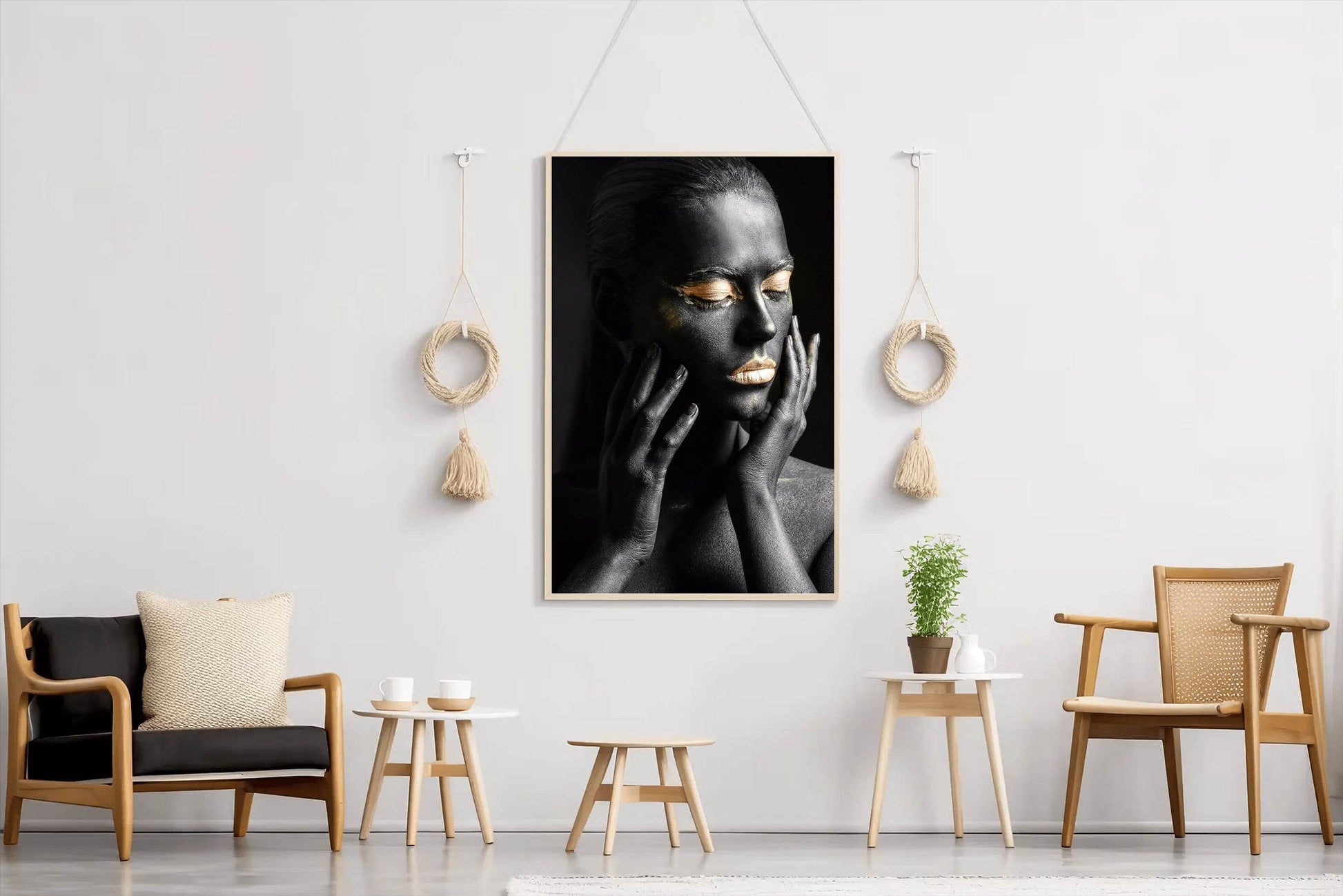 Black Face With Golden Eyes Wall Art - beink online art store