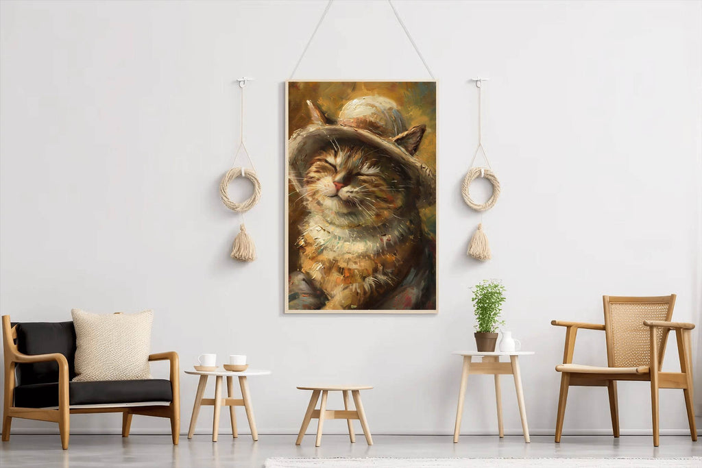 Brush Stroked Painting of Sleepy Cat - beink online art store