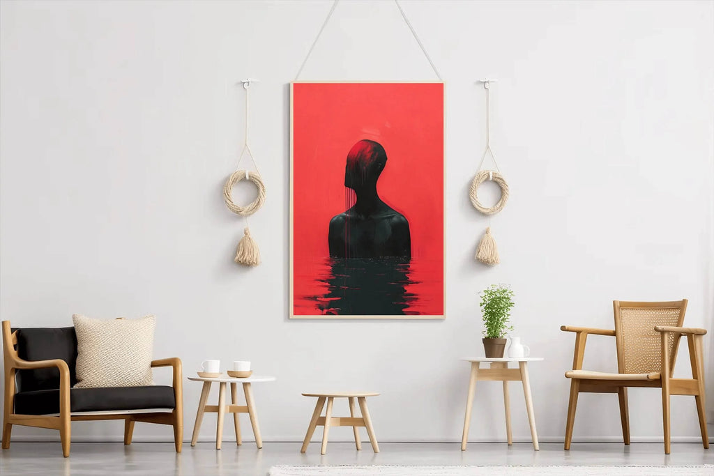 Painting Of Person Drowned In Blood Wall Art - beink online art store