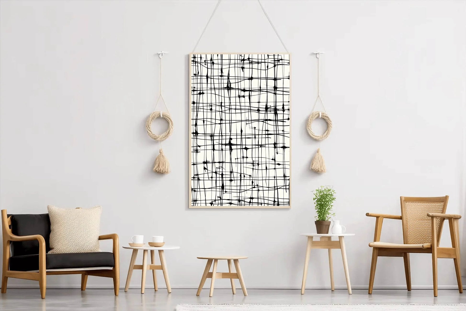 Patterned Chaos-Repetitive Black Vector Moder Wall Art - beink online art store