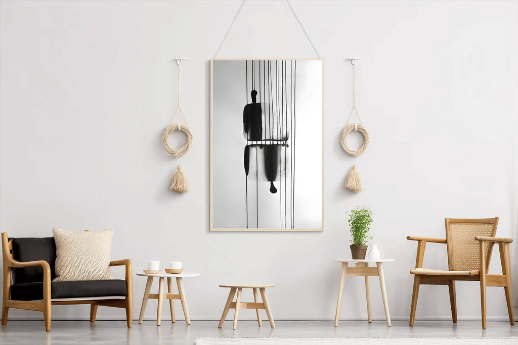 Black Ink Figure Modern Wall Art - beink online art store