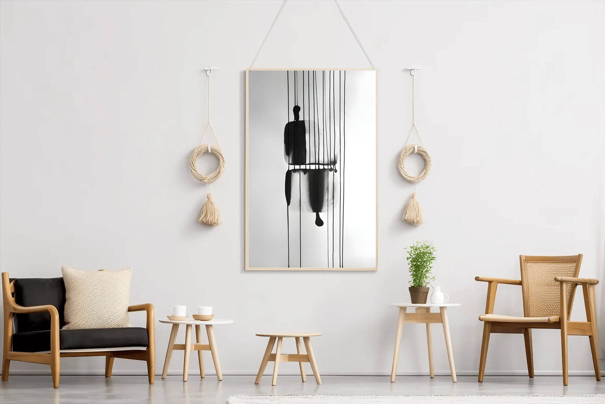 Black Ink Figure Modern Wall Art - beink online art store